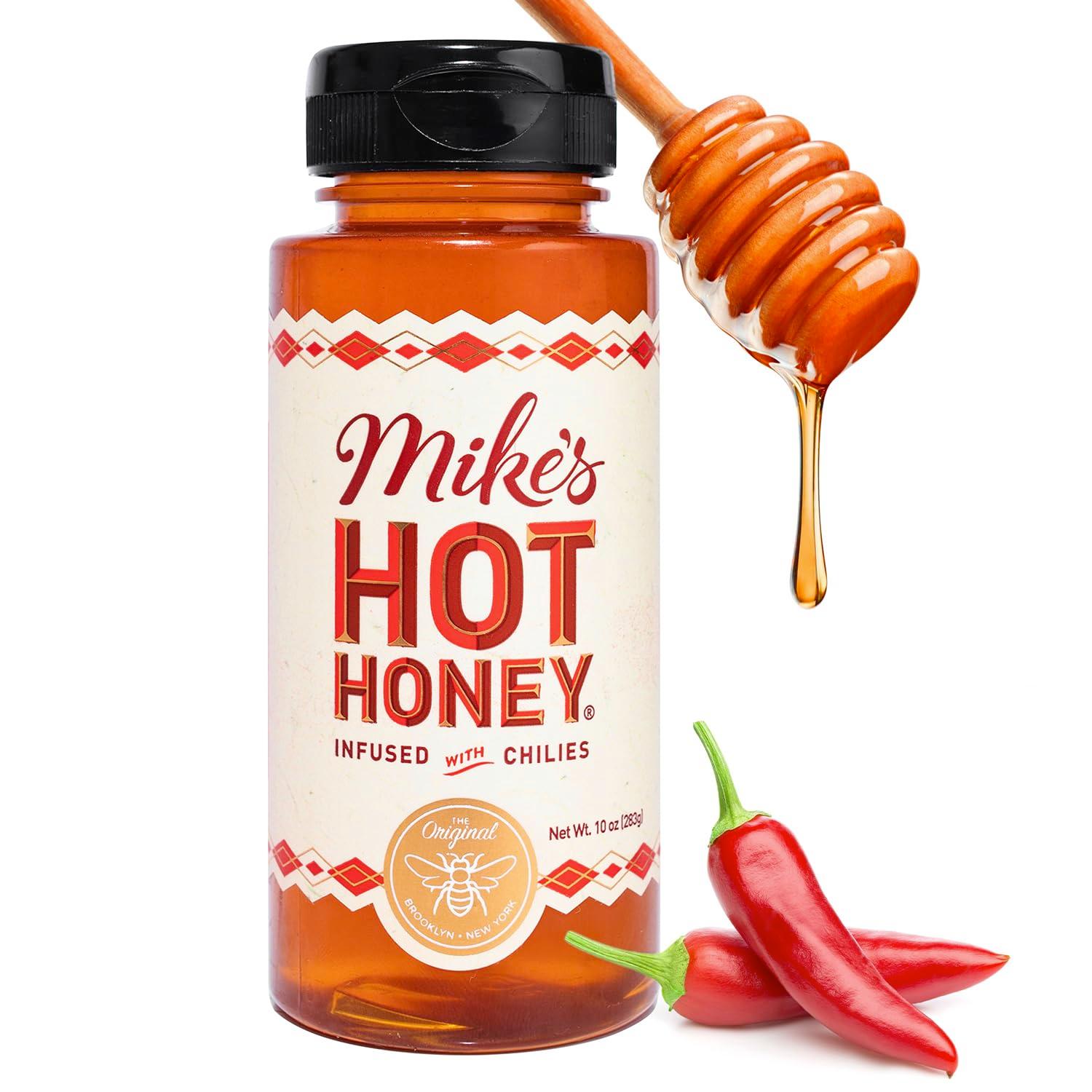 Mike's Hot Honey, America's #1 Hot Honey, 100% Pure Honey with Spicy Chili Peppers, Kosher, Gluten-Free, Paleo-Friendly (10oz Bottle, 1 Pack)
