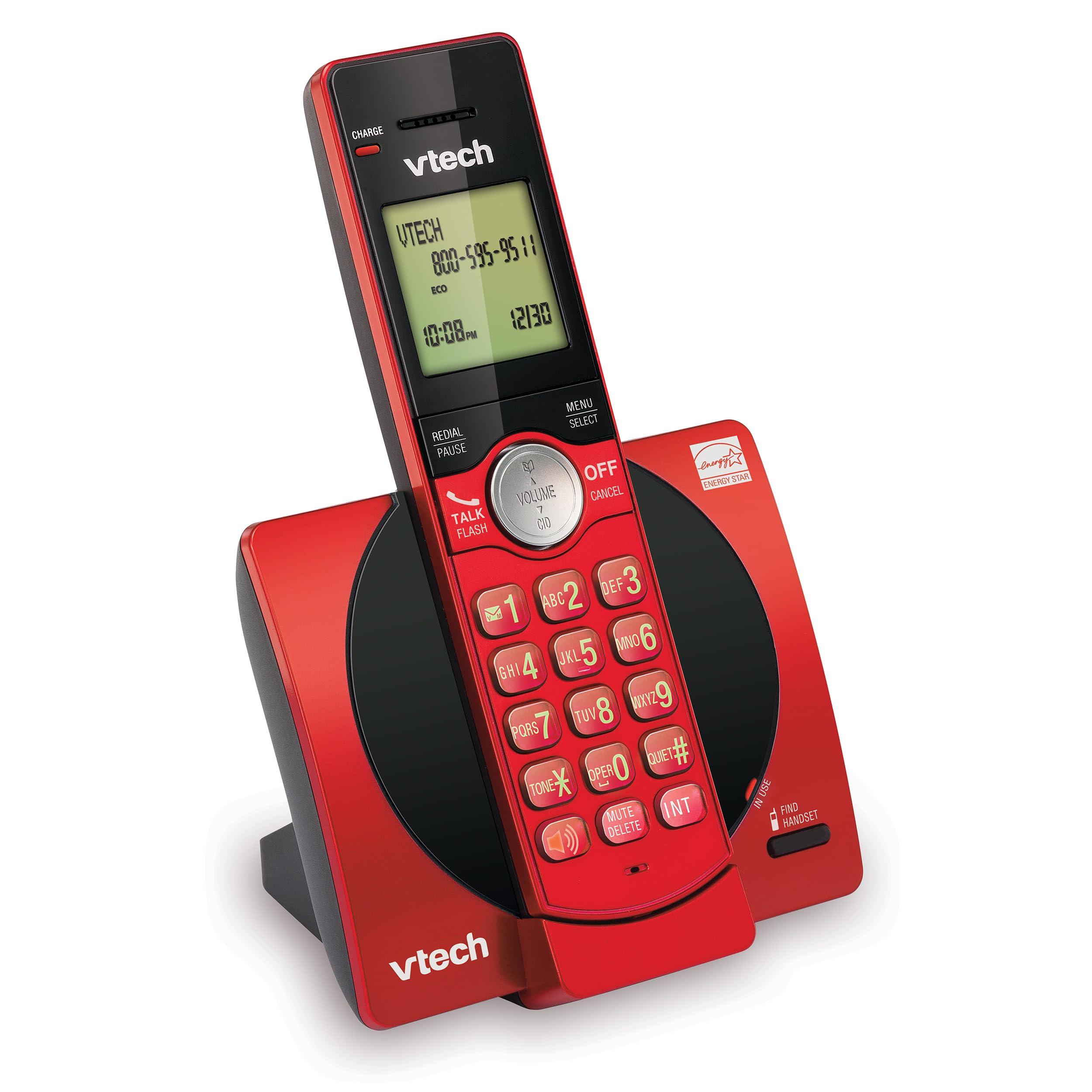 VTech Cordless Phone for Home with Caller ID/Call Waiting, CS6919-16 Landline Phones, Illuminated Keypad, Full Duplex Speakerphone, Wall Mount, Red - Image 8