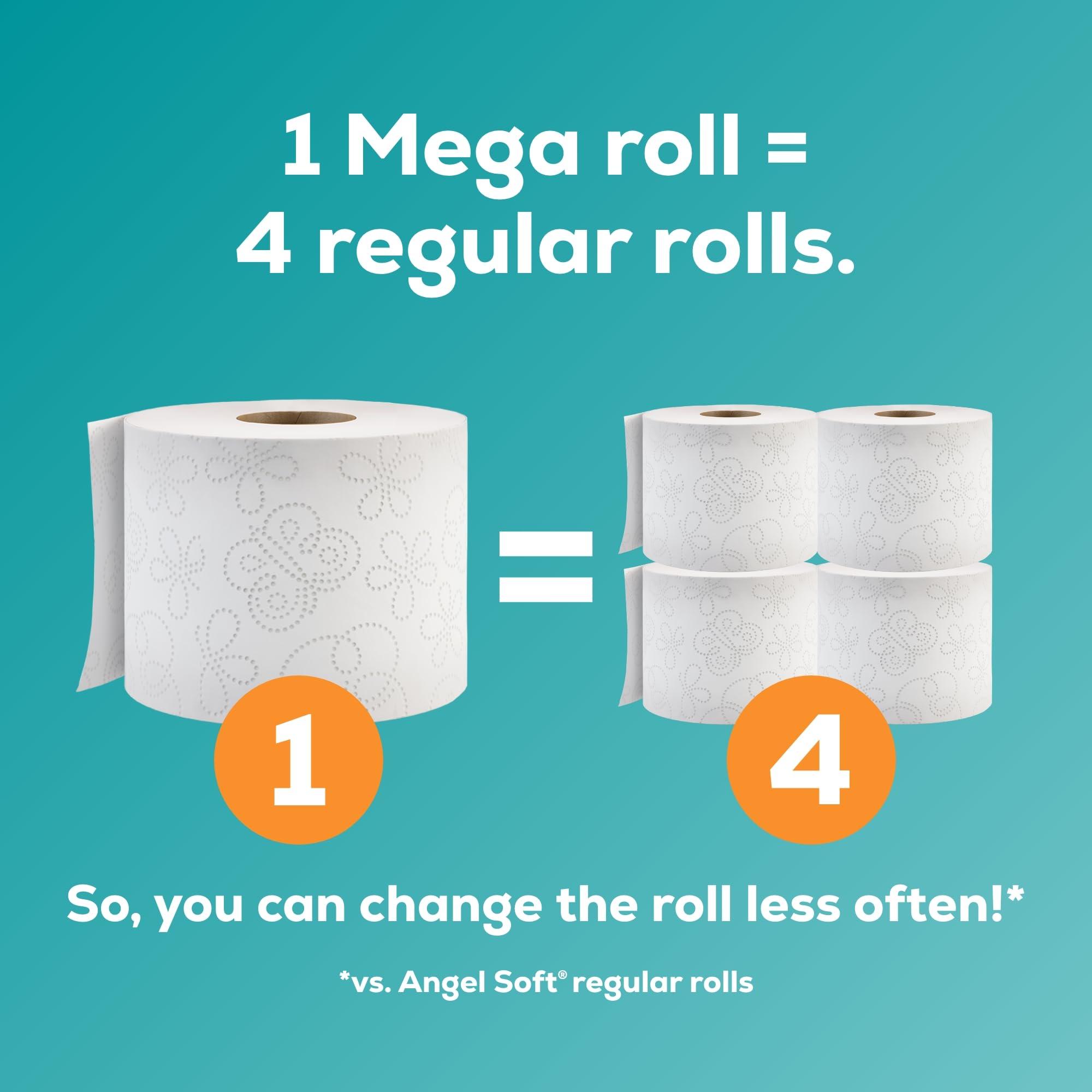 Angel Soft Toilet Paper, 4 Mega Rolls = 16 Regular Rolls, Soft and Strong Toilet Tissue - Image 3