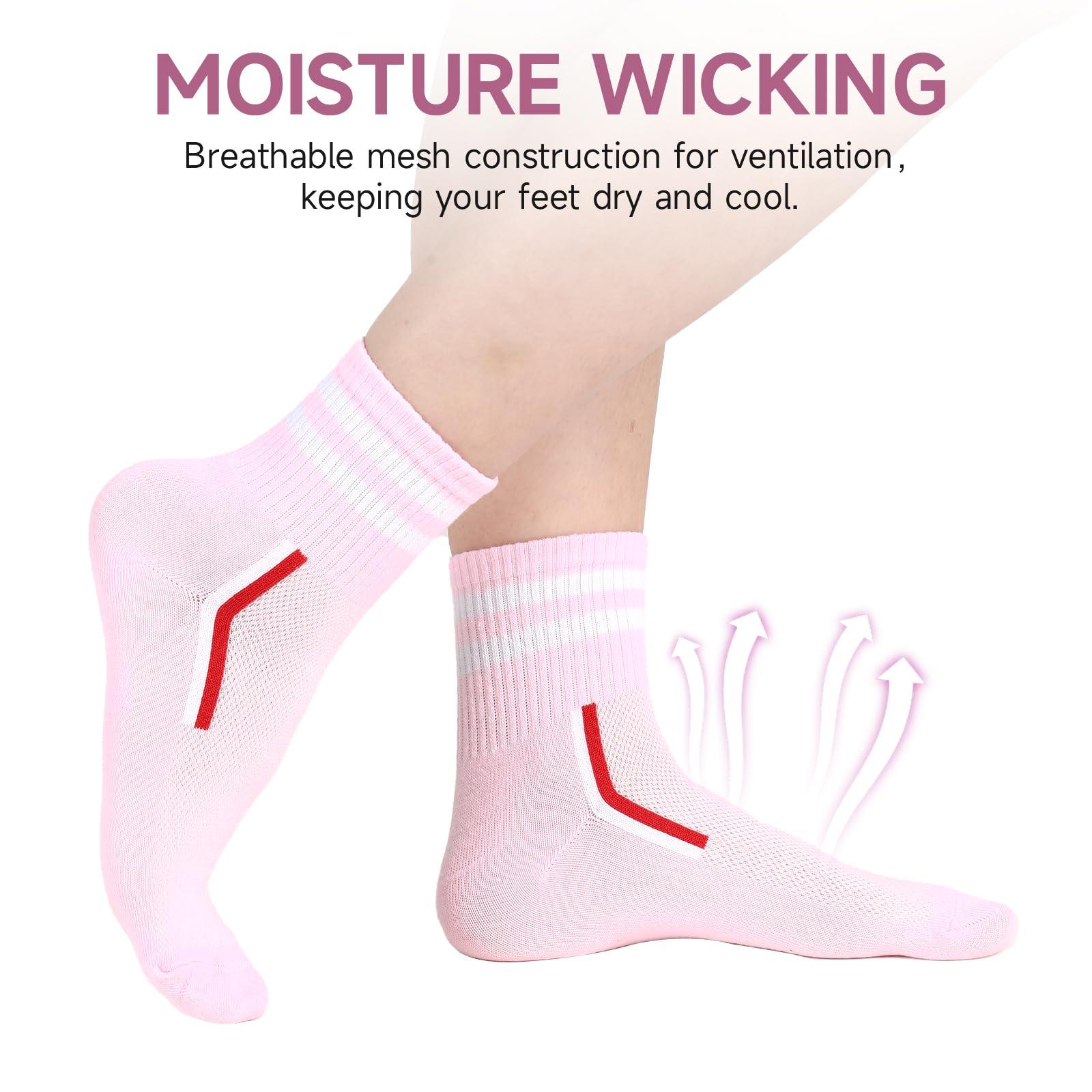IDALOP 20 Pairs Women‘s Colorful Athletic Crew Socks Casual Soft Lightweight Quarter - Image 2