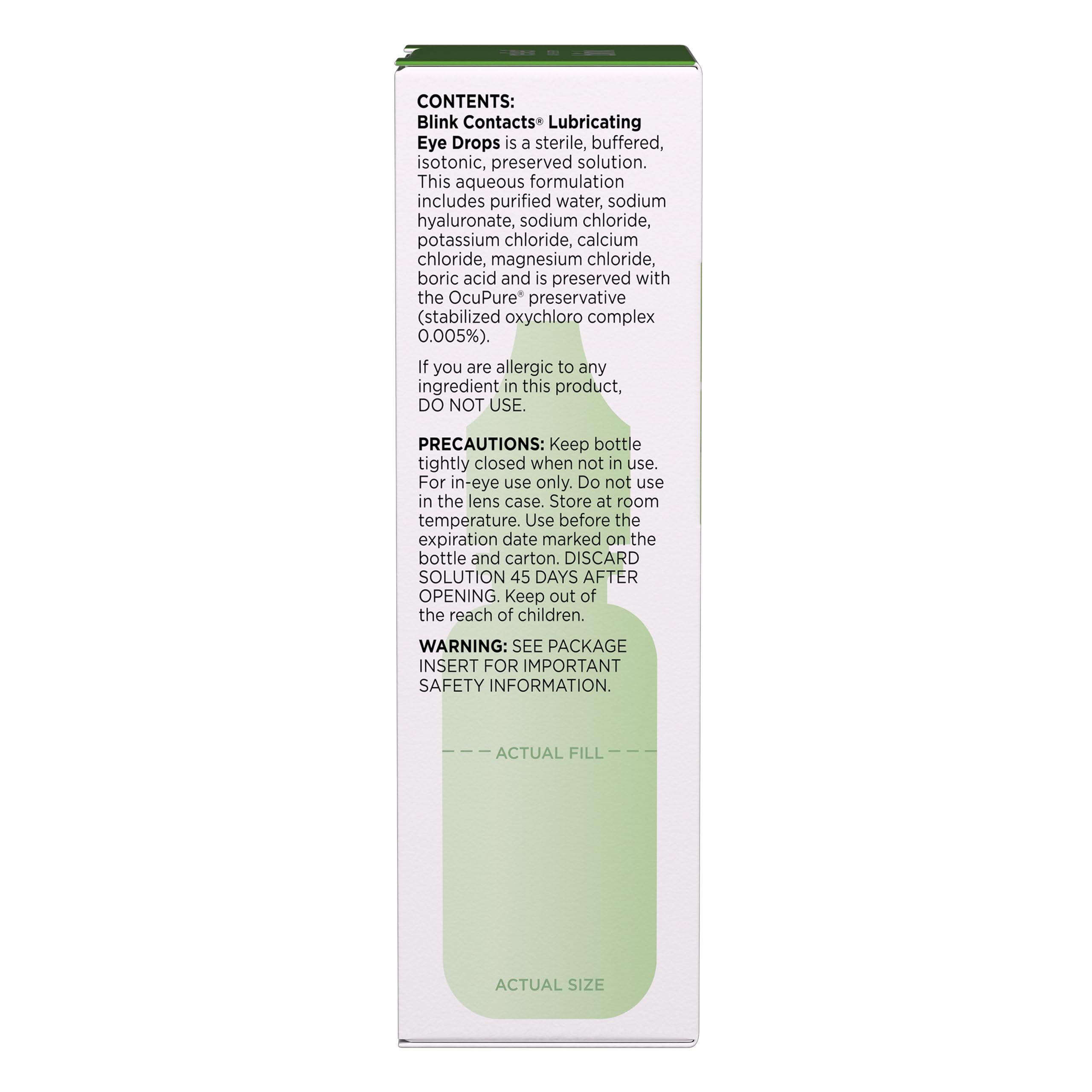 Blink Contacts Lubricating Eye Drops 0.34 fl oz (10 mL), Pack of 3 - Image 3