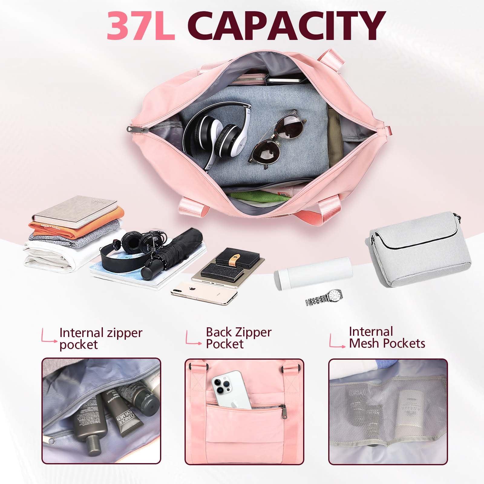 TOPBAG Travel Duffle Bag, Waterproof Weekender Bag Carry On Tote Bags for Women, Duffel Bag Sport Gym Bag for Men, Hospital Bag for Labor and Delivery, Overnight Bag Luggage Bag with Trolley Sleeve - Image 4