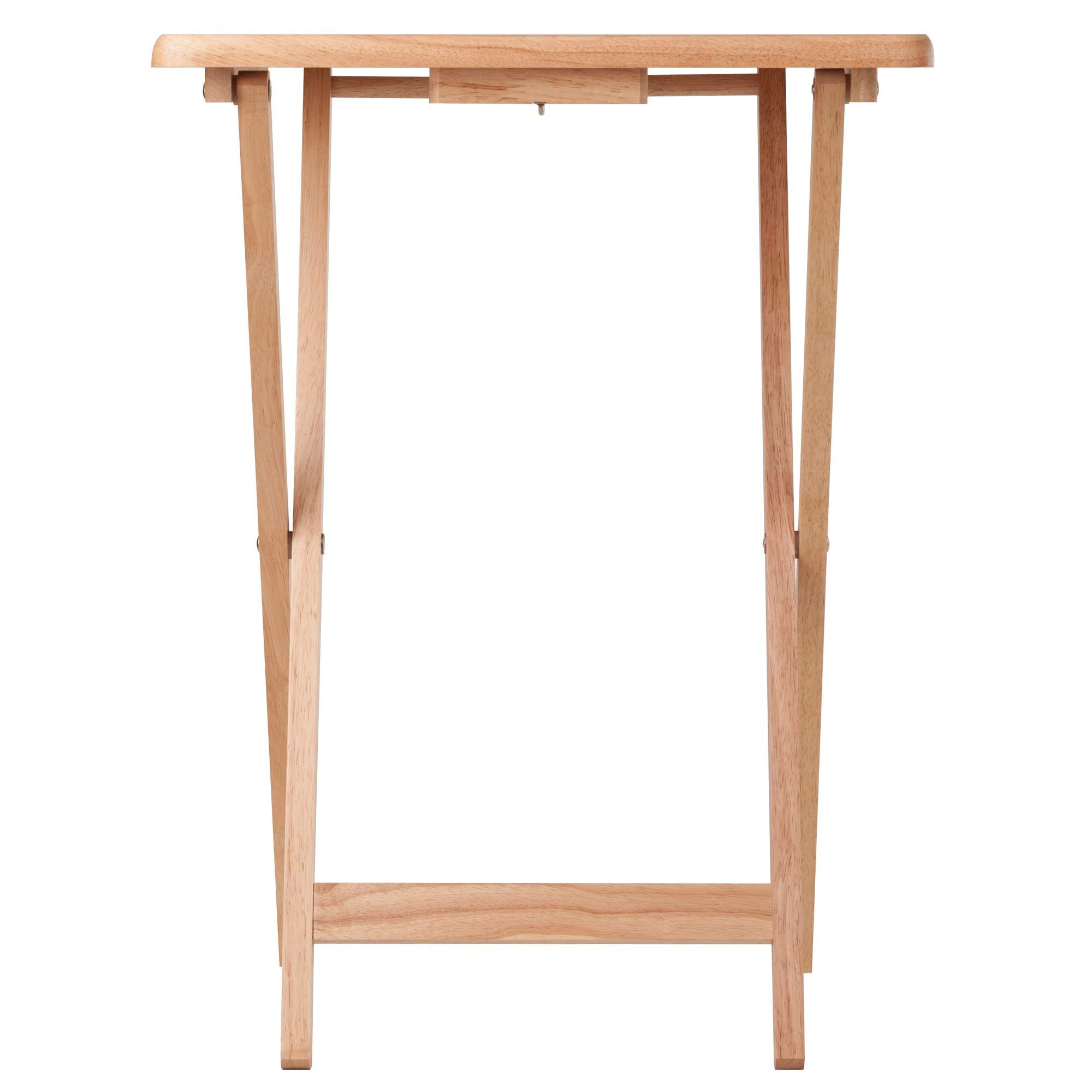 Winsome Alex Set of 2 Foldable Snack Tables, for Living Room, 26", Natural - Image 7