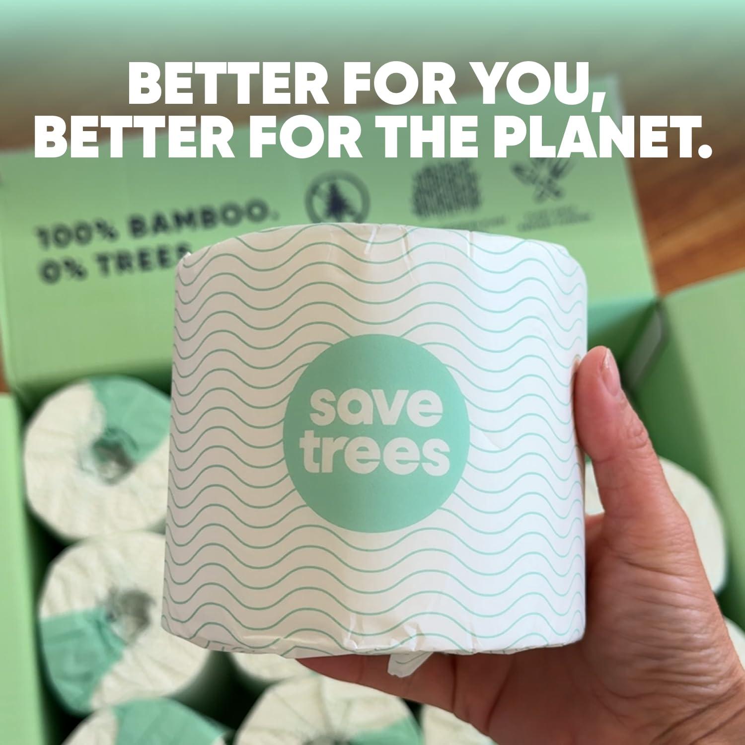 Save Trees Bamboo Toilet Paper -24 Rolls Of Septic Safe Organic Toilet Paper 3-ply, 300 Sheets Per Roll - PFAs Free, FSC Certified, Plastic & Chemical Free - For Home, Boat & RV Use - Image 7