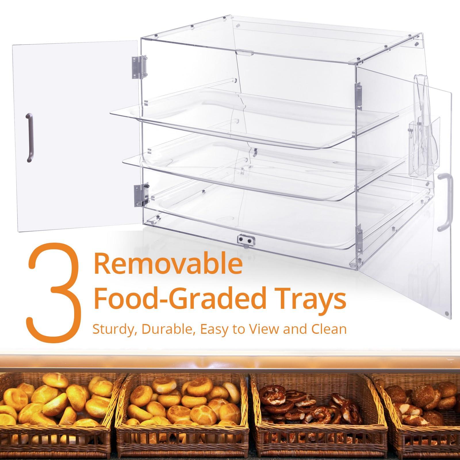 Old Canal Bakery Display Case, Pastry Display Case countertop 3 Tier Tray, Acrylic Clear Boxes for Bread Pastry Desserts Food Cookie, Display Cabinet Box for Baking Enthusiasts, 20.86 x 17.3 x 16.5 in - Image 6