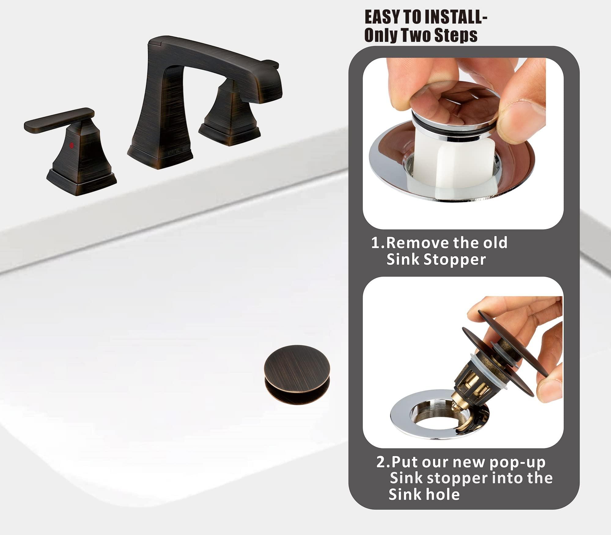 Artiwell Universal Bathroom Sink Drain Stopper, Fits Most Pop-Up Drains for Vessel Sink Lavatory Vanity, Sink Drain Strainer with Detachable Hair Catcher, Tested by Plumber in US (Oil Rubbed Bronze) - Image 3