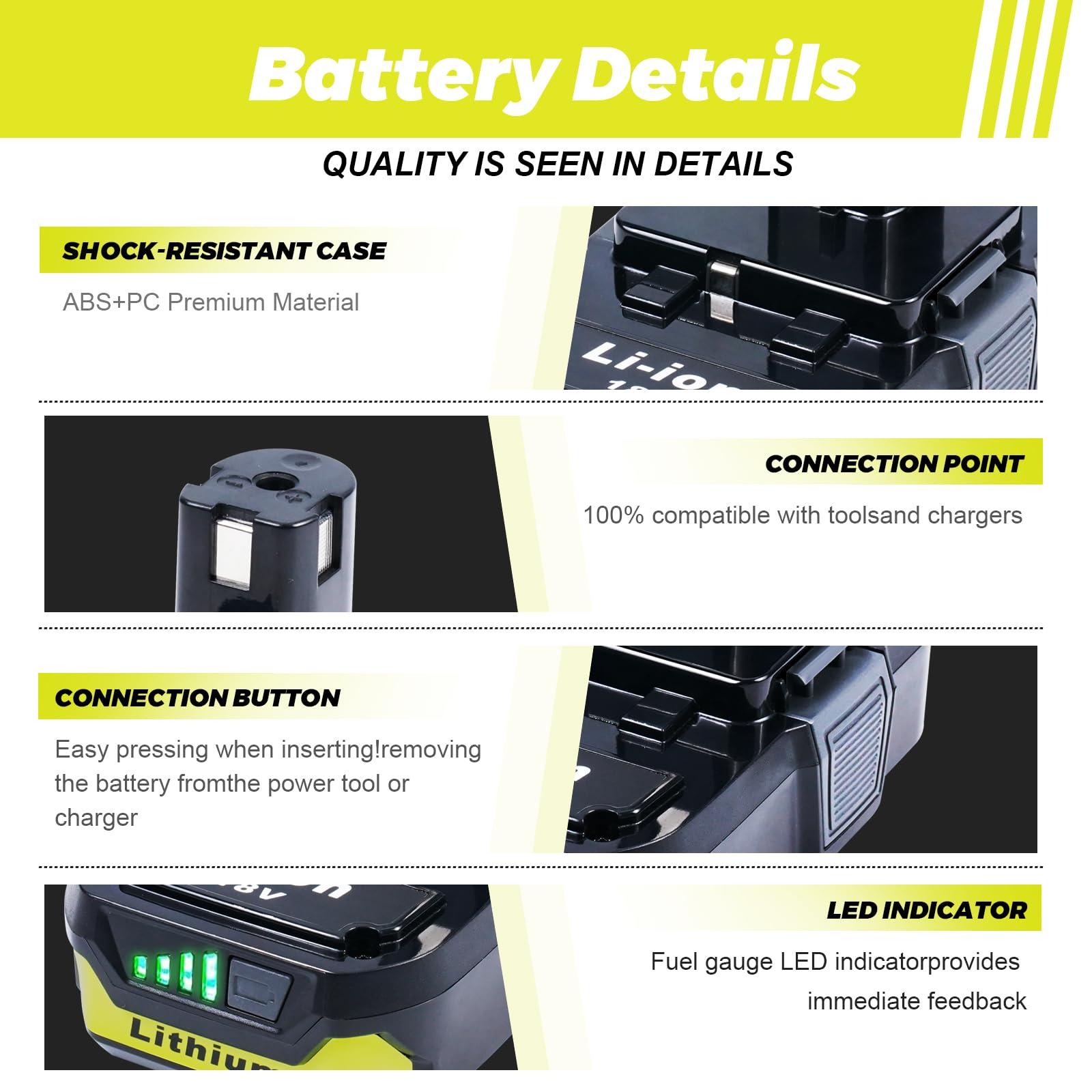 ULDERTRA 2-Pack 3.0Ah Replacement Batteries for Ryobi 18V Tools – Extended Power and Reliability - Image 4