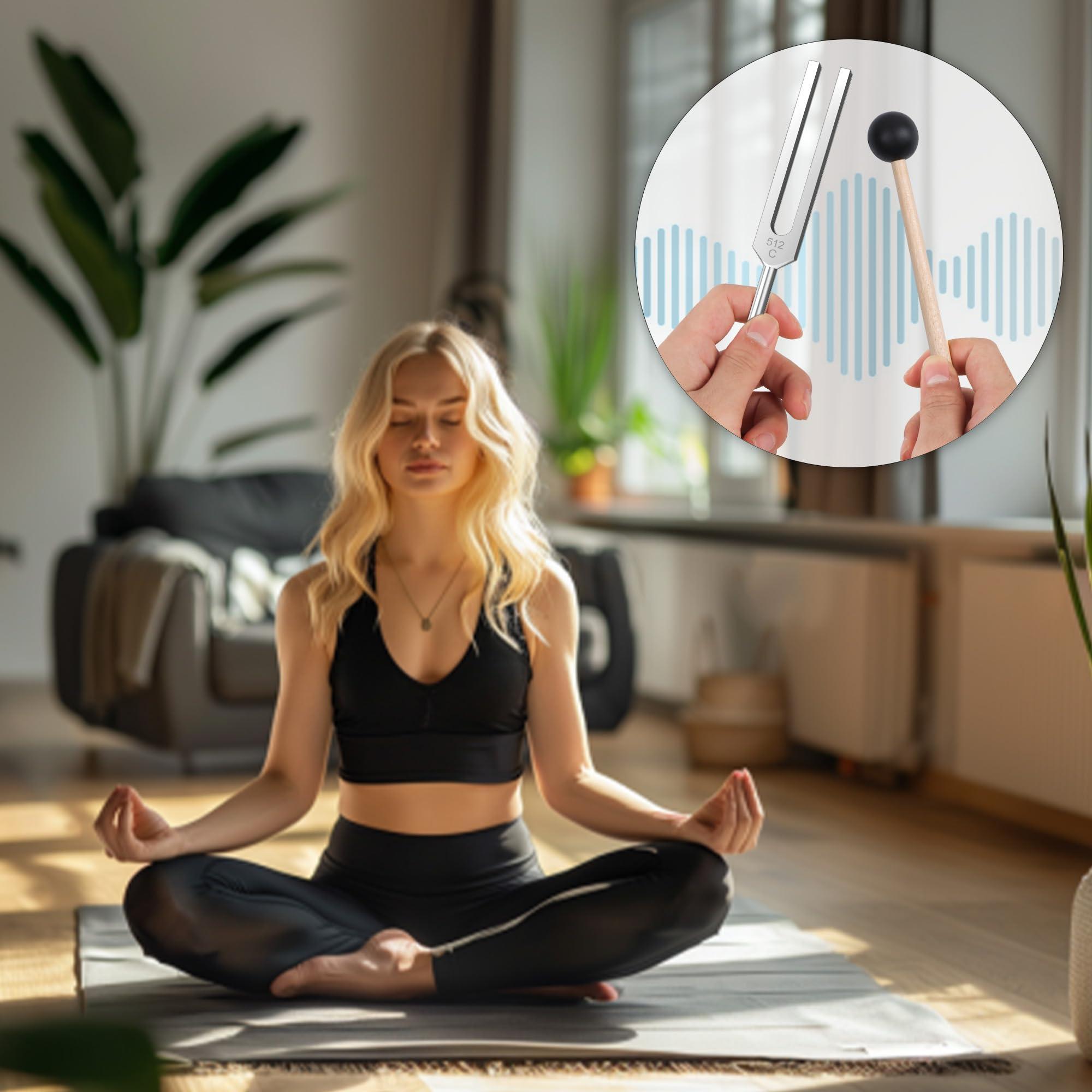DiDiBirDi 512Hz Tuning Fork, Aluminum Alloy, Includes Silicone Hammer and Storage Bag for Yoga,Meditation,Relaxation - Image 6