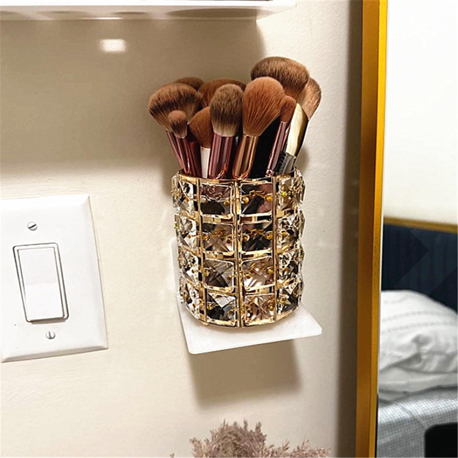 LUGUNU Makeup Brush Holder Organizer Crystal Vanity Decor Bling Personalized Comb Brushes Pen Storage Box Container (Crystal Pot) - Image 4