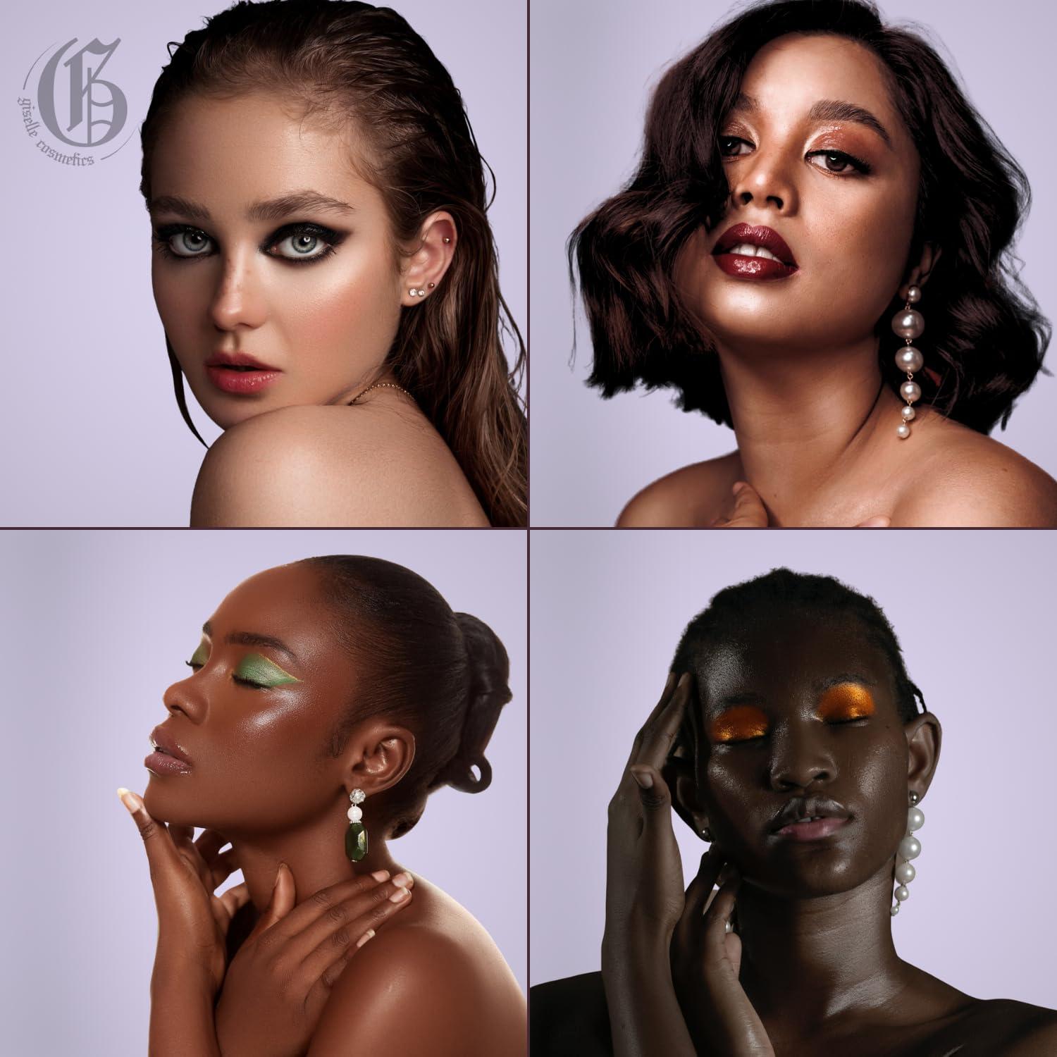 Giselle Cosmetics Black Cherry Loose Mineral Eyeshadow Palette - Versatile Make Up Kit with Highlighter Makeup, Glitter, Shimmer, and Colorful Shades - Image 5