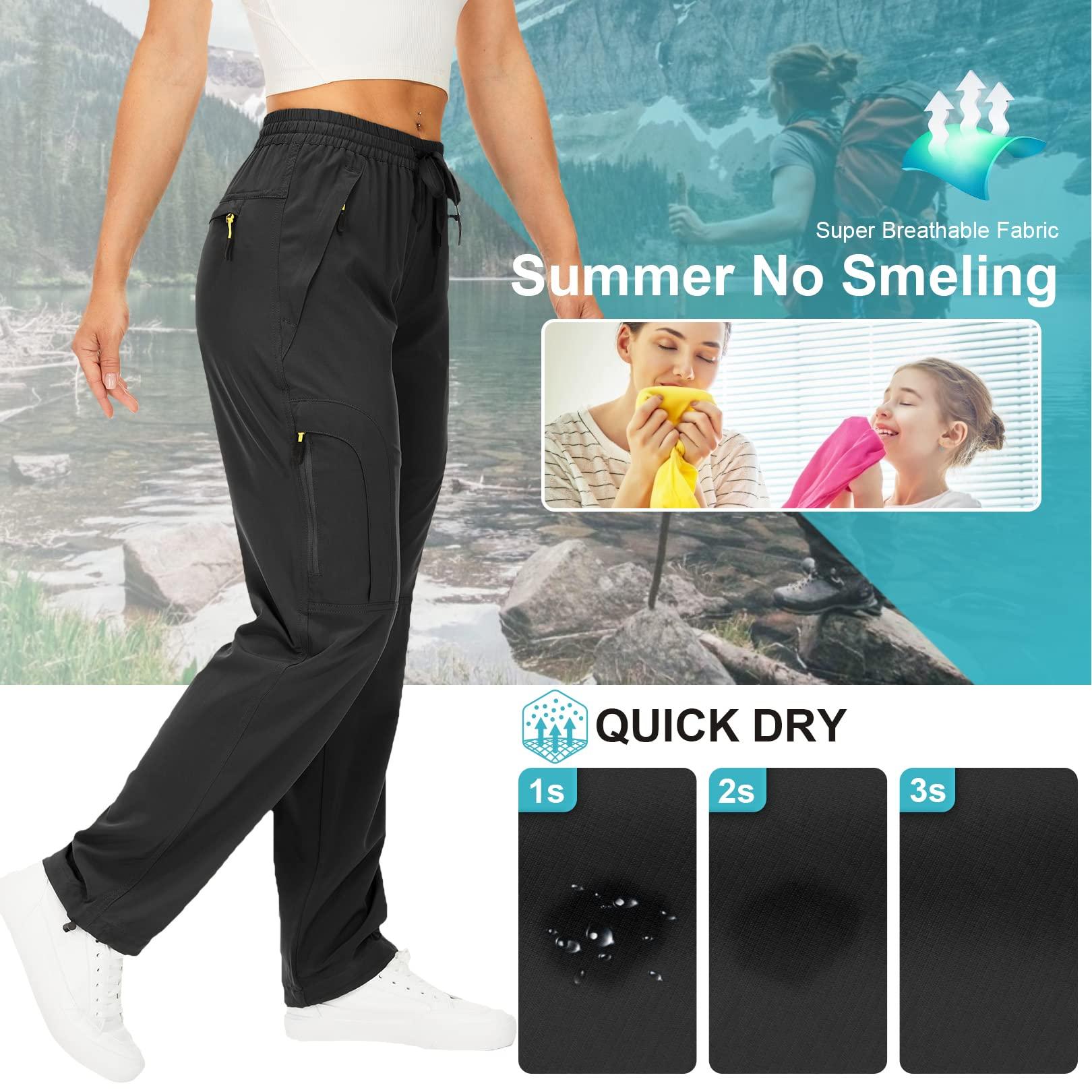 Womens Hiking Pants Quick Dry UPF 50 Lightweight Travel Golf Cargo Safari Pants Zipper Pockets - Image 3