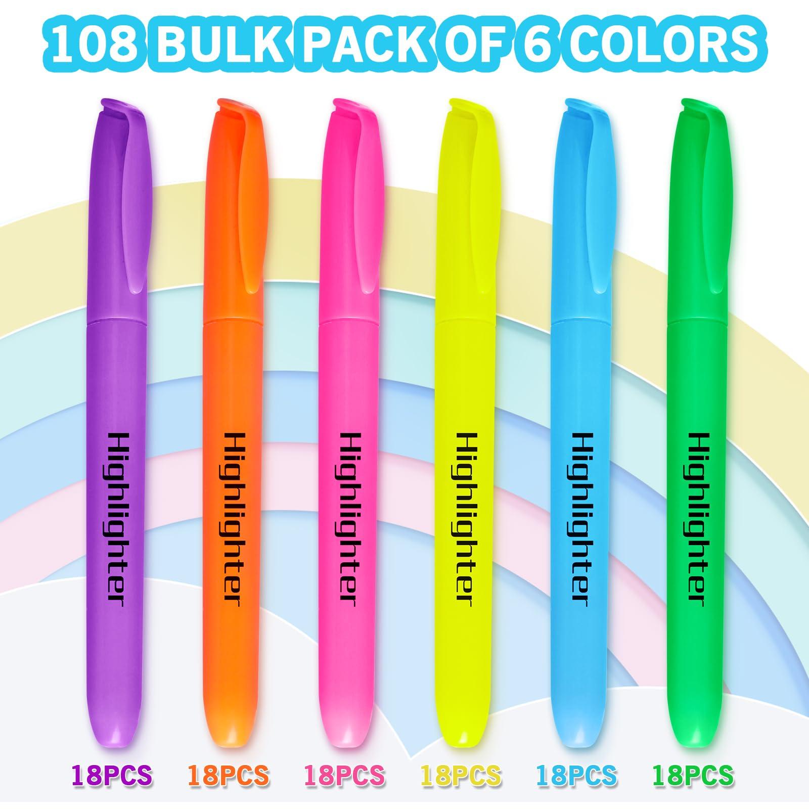 Duchong 108 Highlighters Bulk, Highlighters Assorted Colors for Adult Kids, Chisel Tip Dry-Quickly No Bleed Highlighter, Office Classroom Must Have, School Supplies for Teachers - Image 4
