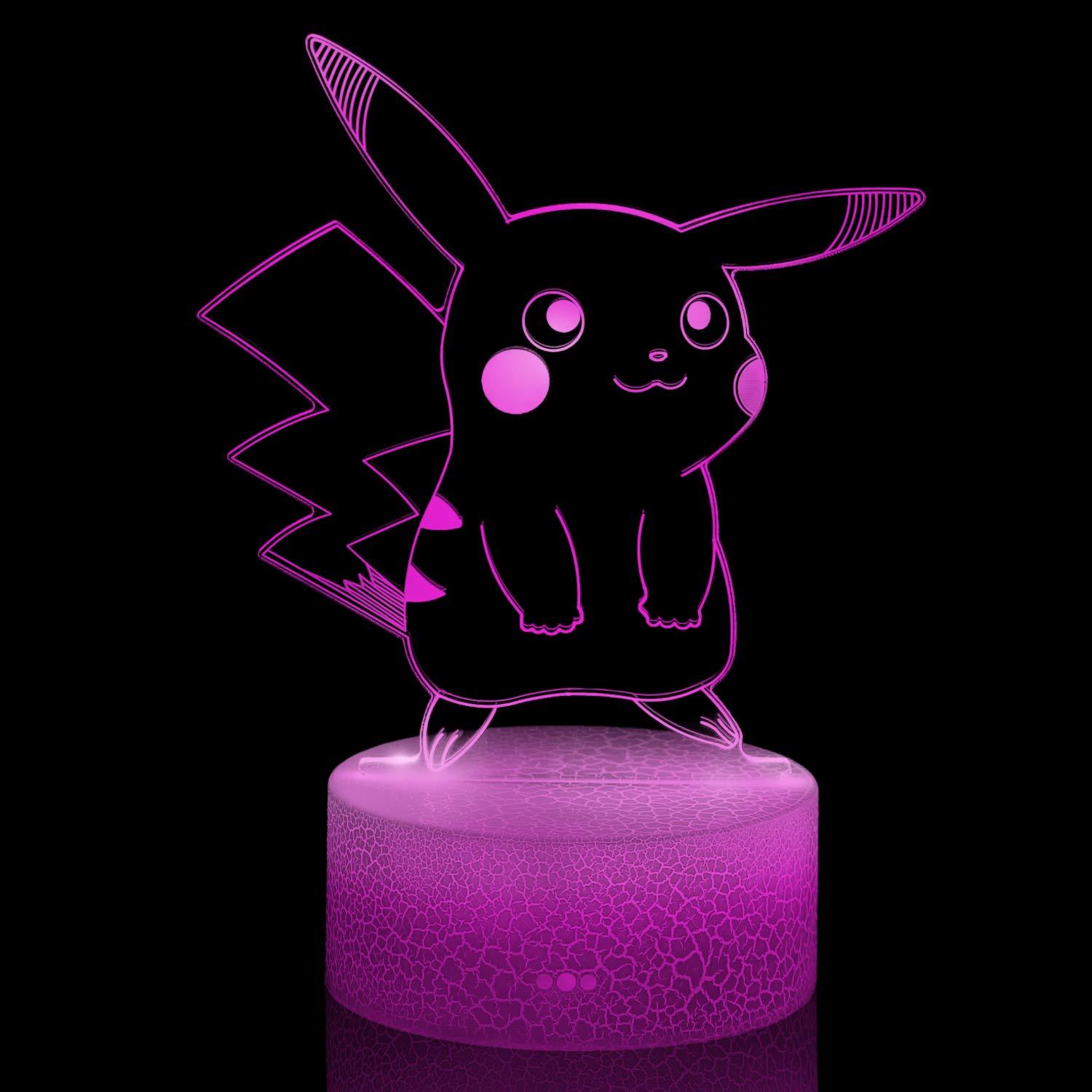 yiwoo 3D Illusion Night Light,7 Colors Gradual Changing Touch Switch USB Table Lamp for Holiday Gifts or Home Decorations, Acrylic - Image 8