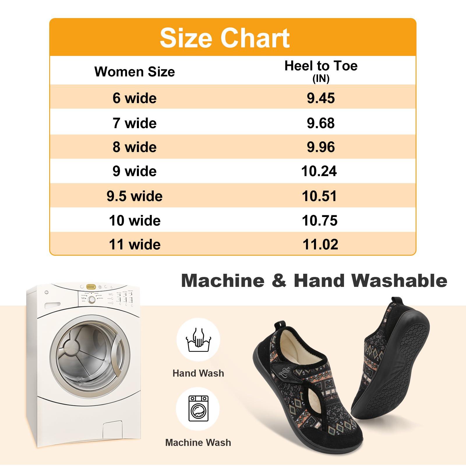 LeIsfIt Womens Slippers Wide Diabetic Shoes Adjustable Arthritis Edema House Shoes Indoor Outdoor Slippers - Image 5