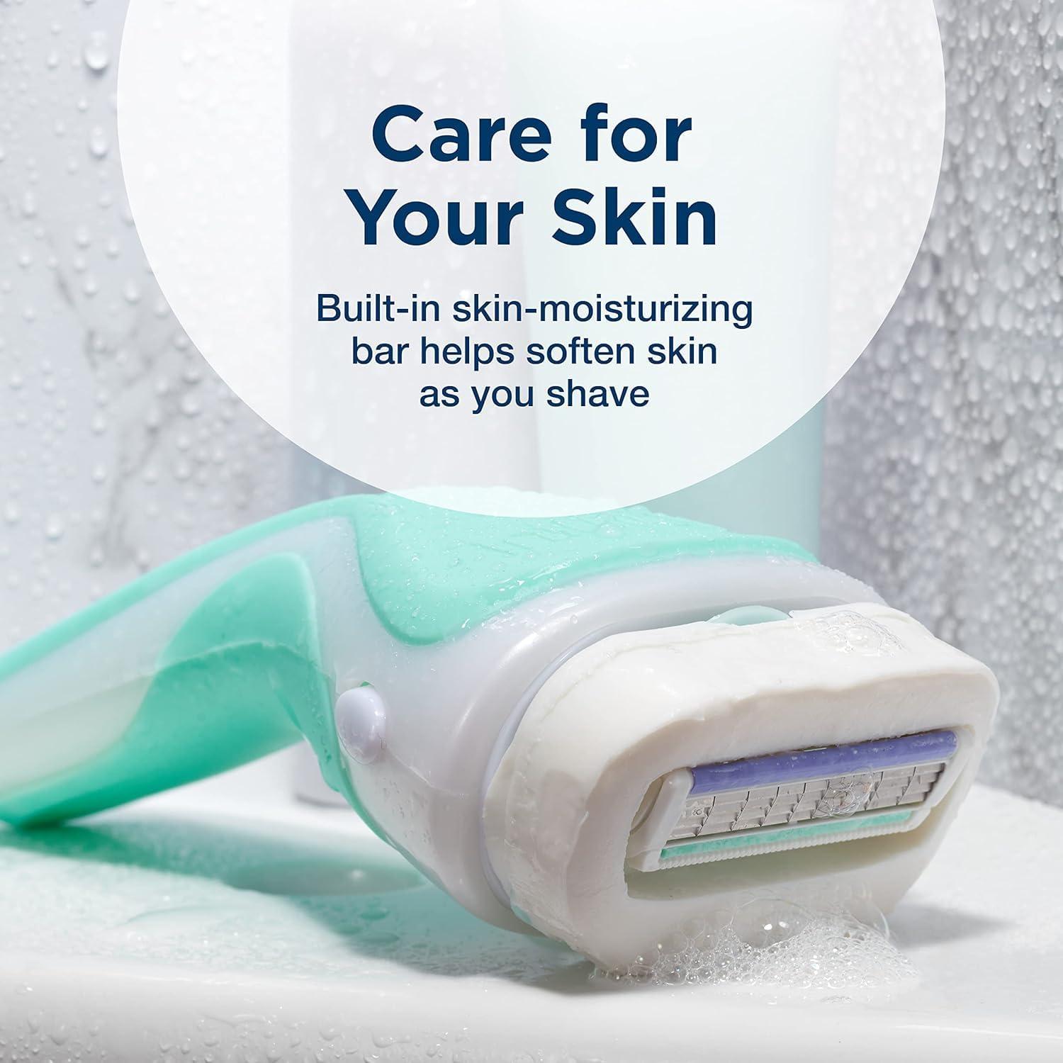 Schick Intuition Razors for Women with Sensitive Skin | 1 Razor & 2 Intuition Razor Blades Refill with Organic Aloe - Image 4