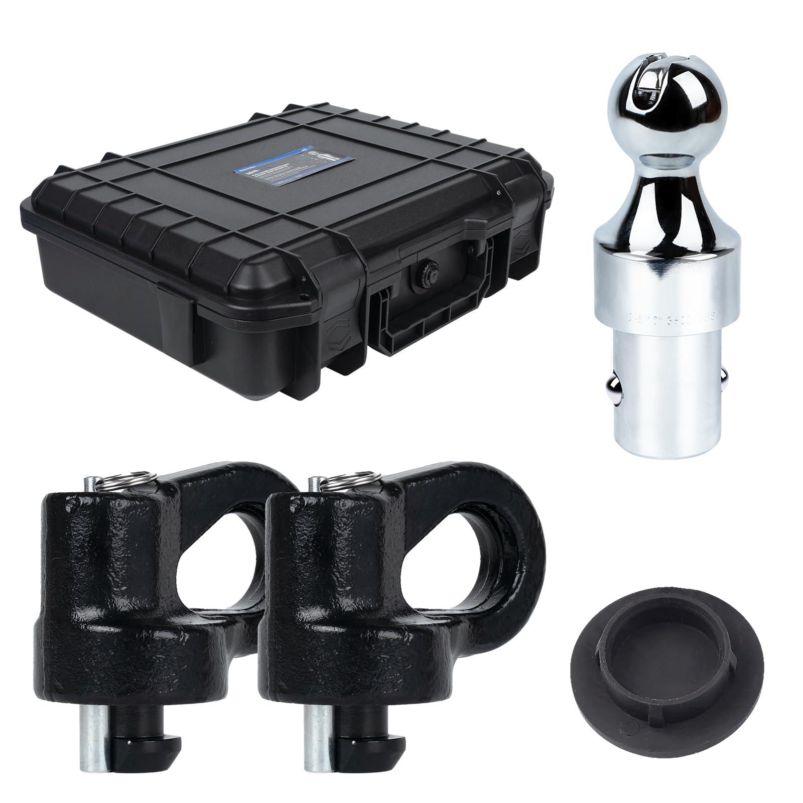 Lrichy 60692 Upgraded 38k Puck System Gooseneck Hitch 2-5/16“ Ball Kit with Case for 2013-2025 Ford F250/F350/F450, 2016-2025 Chevrolet Silverado 2500/3500 HD, GMC Sierra 2500/3500 HD Nissan Titan XD