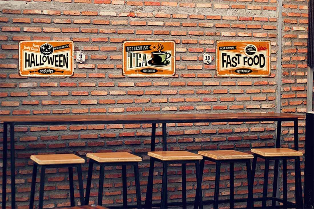 AOYEGO Tea Tin Sign,Refreshing Tea Service Here Dark Yellow Vintage Metal Tin Signs for Cafes Bars Pubs Shop Wall Decorative Funny Retro Signs for Men Women 8x12 Inch - Image 4