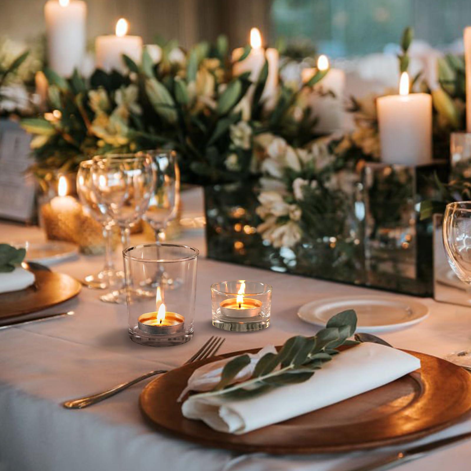 36pcs Assorted Votive Candle Holders, Glass Candle Holder for Wedding Decor, Clear Tealight Candle Holder for Table Centerpiece, and Party Decor - Image 6