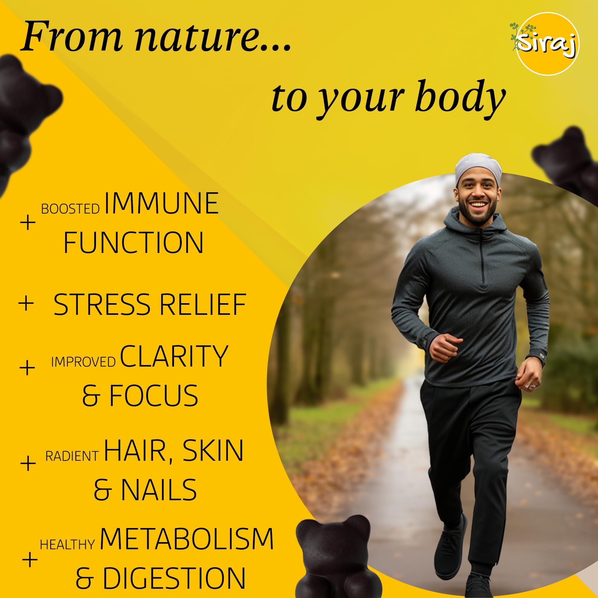 Siraj Organic Black Seed Oil Gummies w/Honey &15% Thymoquinone | Multivitamin for Immune Support, Stress Relief Gummy Vitamins | Turmeric, Apple Cider Vinegar, Multivitamin Gummies - Image 4
