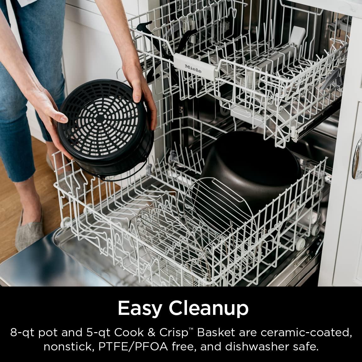 Ninja FD401 LP3 Foodi 12-in-1 Deluxe XL 8 qt. Pressure Cooker & Air Fryer that Steams, Slow Cooks, Sears, Sautés, Dehydrates & More, with 5 qt. Crisper Basket, Reversible Rack & Recipe Book, Silver - Image 10