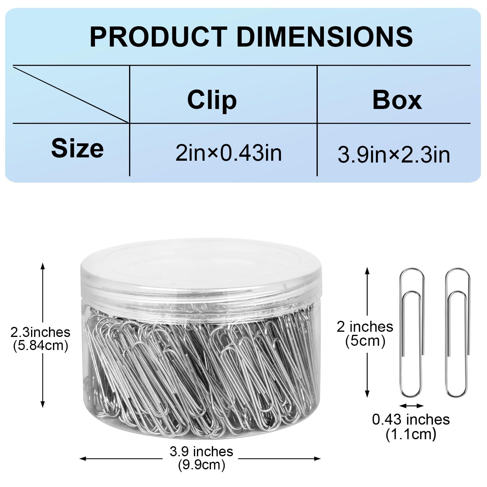 280 Pcs Large Paper Clips, 2 Inch Jumbo Silver Paperclips, Stainless Steel, for Office, School and Teacher Supplies - Image 2