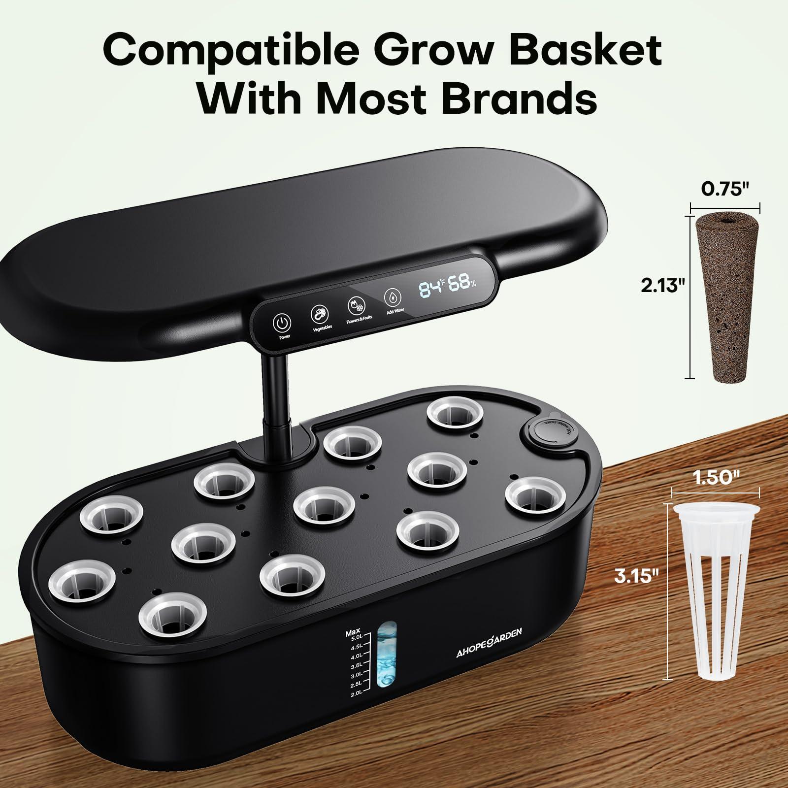 Ahopegarden Indoor Hydroponics Growing System 12 Pods: Plant Germination Kit with LCD Display and LED Light, Smart Environmental Detection, Hydrophonic Planter Grower for Fresh Vegetables Home Use - Image 7