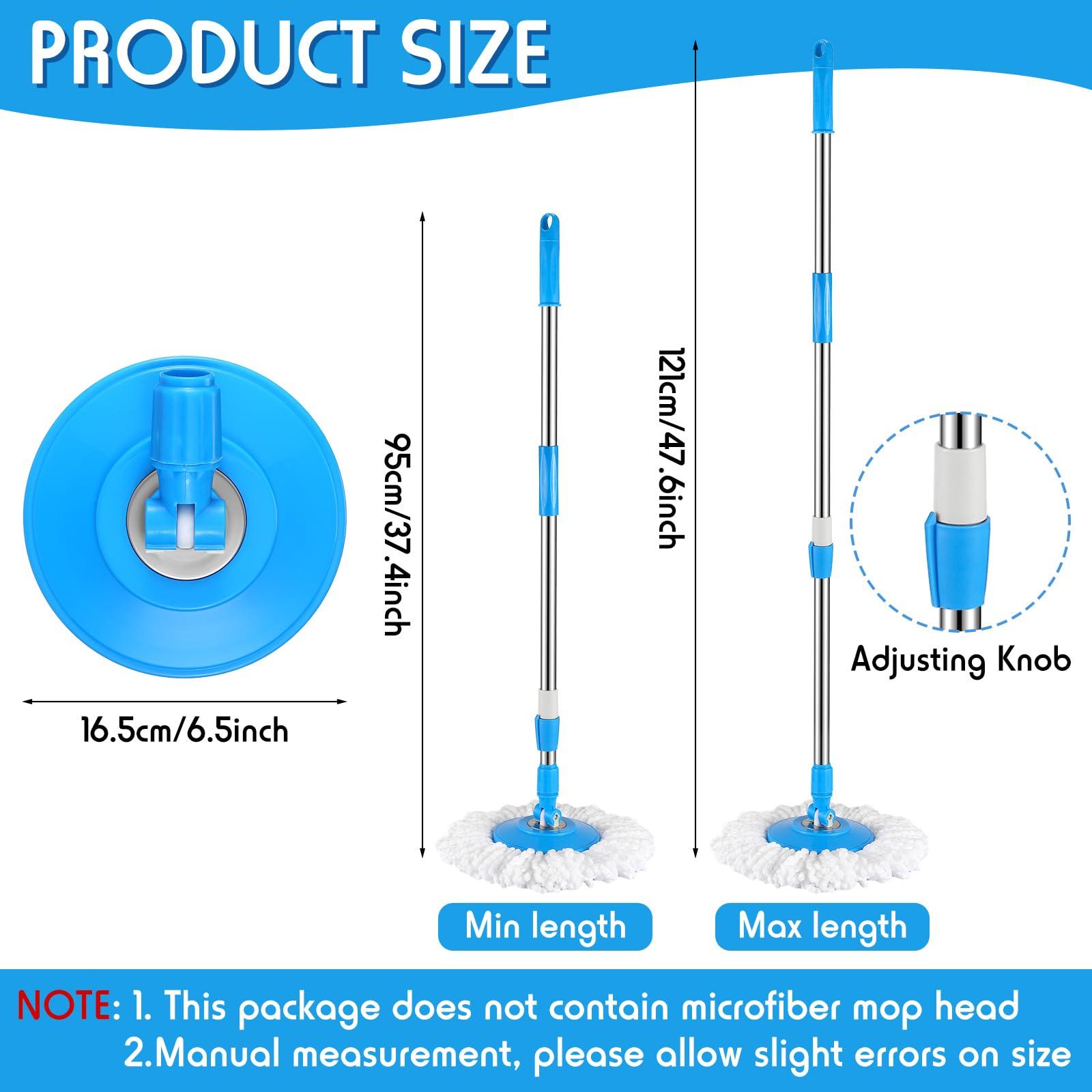 Spin Mop Replacement Handle 360 Degree Spin Mop Pole Handle Replacement Rotating Telescopic Stick for Head Replace Spinning Household Cleaning Accessories for Home(Cute Blue) - Image 2