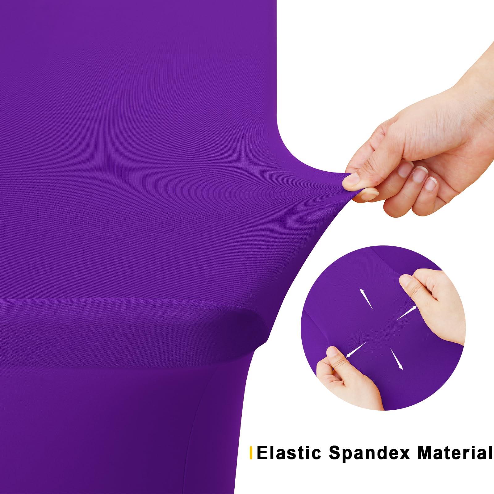 Smiry 2 Pack Spandex Table Cloth 6FT, Elastic Fitted Stretch Tablecloths for Rectangle Tables, Washable Table Cover for Outdoor, Wedding, Banquet & Parties (Purple, 72Lx30Wx30H Inch) - Image 4
