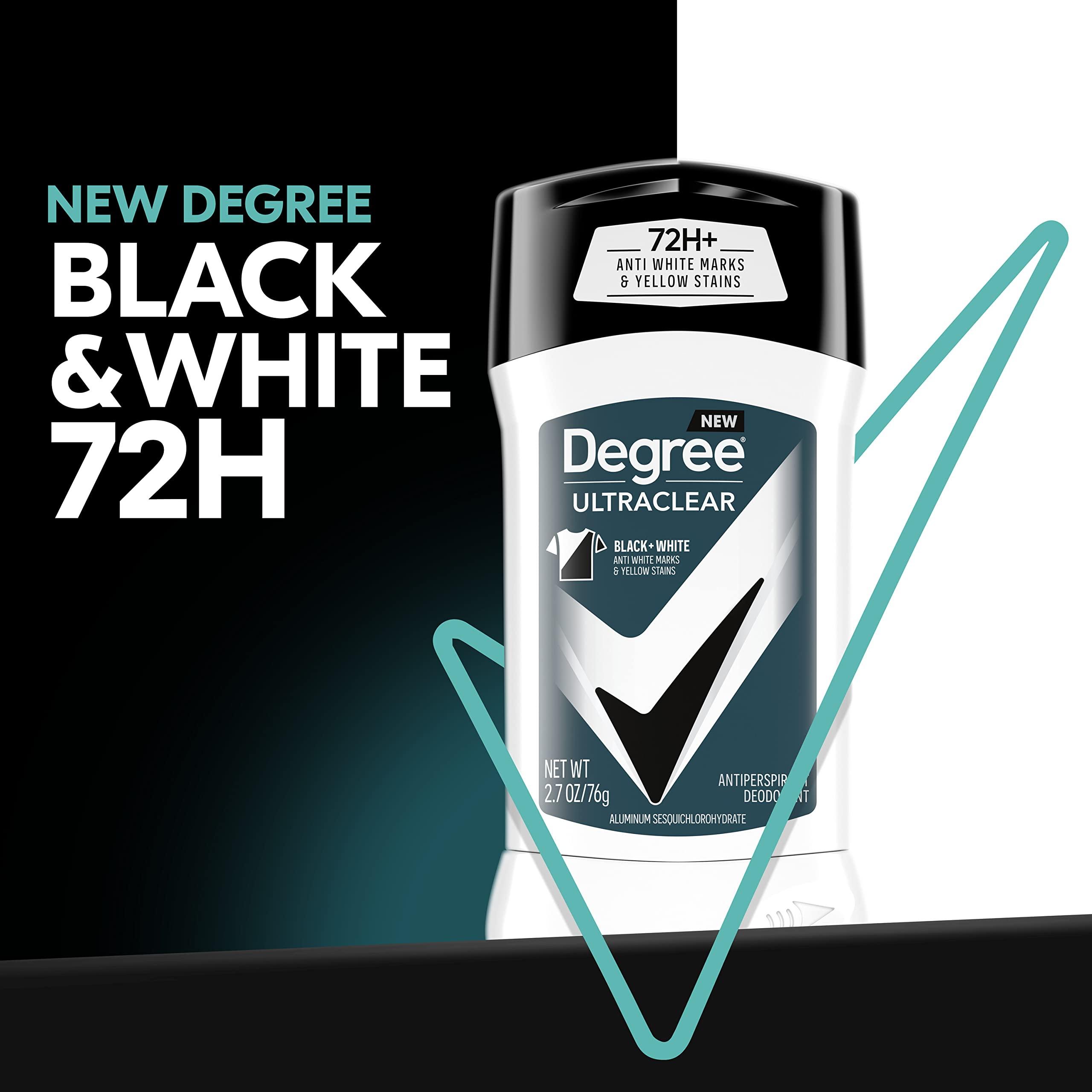Degree Men UltraClear Antiperspirant Deodorant Black + White 72-Hour Sweat & Odor Protection Antiperspirant For Men With MotionSense Technology 2.7 Ounce (Pack of 4) - Image 6