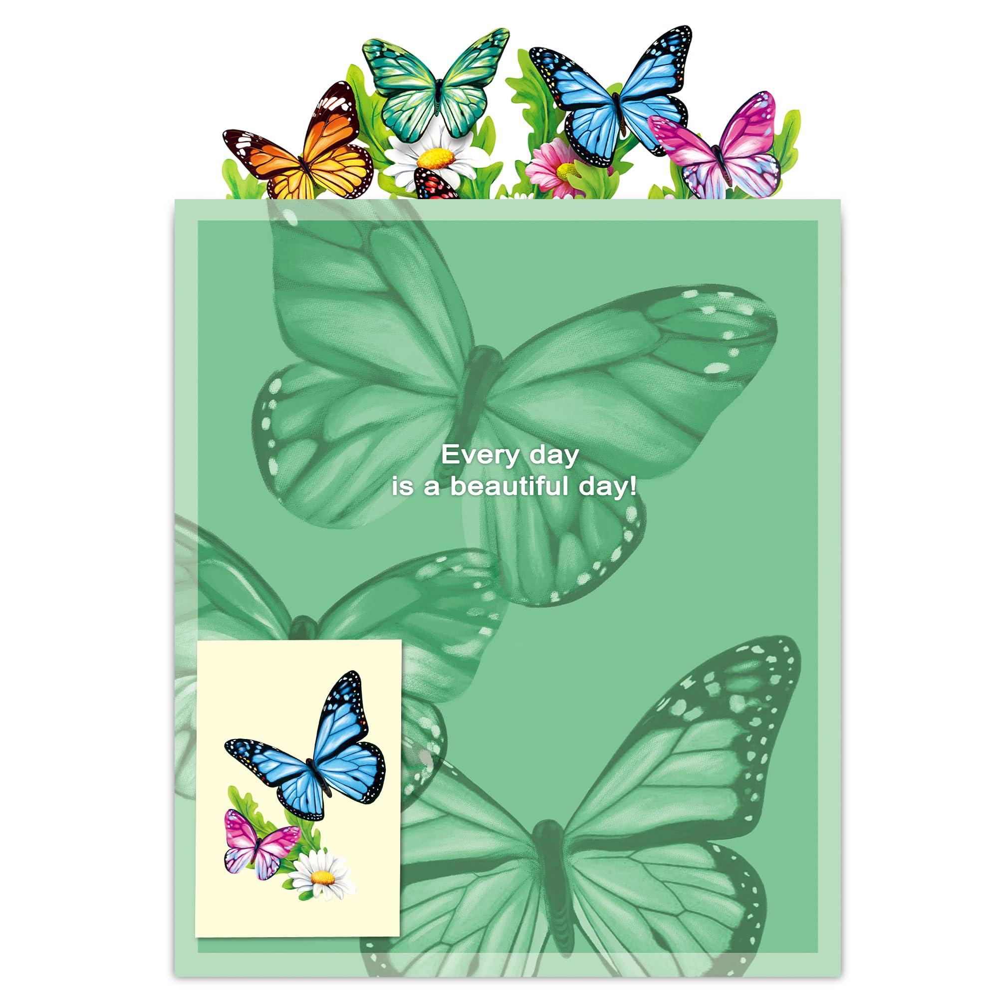 Pop Up Flower Cards, Paper Flowers Bouquet 12’‘ Daisies and Butterflies 3D Popup Graduation Cards with Blank Note and Envelope, Birthday, Fathers Day,Thank You Gifts for Women Mom Dad Girls Friends - Image 8