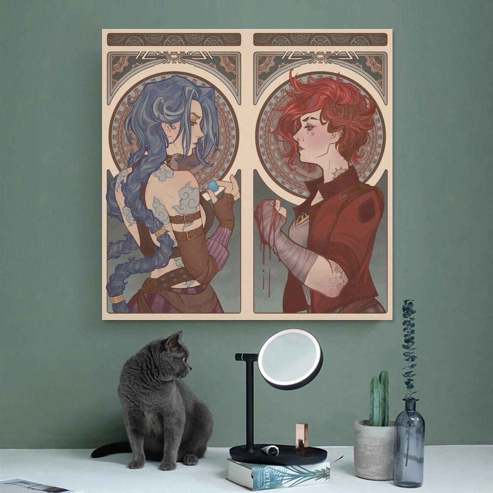 EsEntL Arcane Anime Poster Jinx&Vi Canvas Art Poster And Wall Art Picture Print Modern Family Bedroom Decor Posters 12x12inch(30x30cm) - Image 4