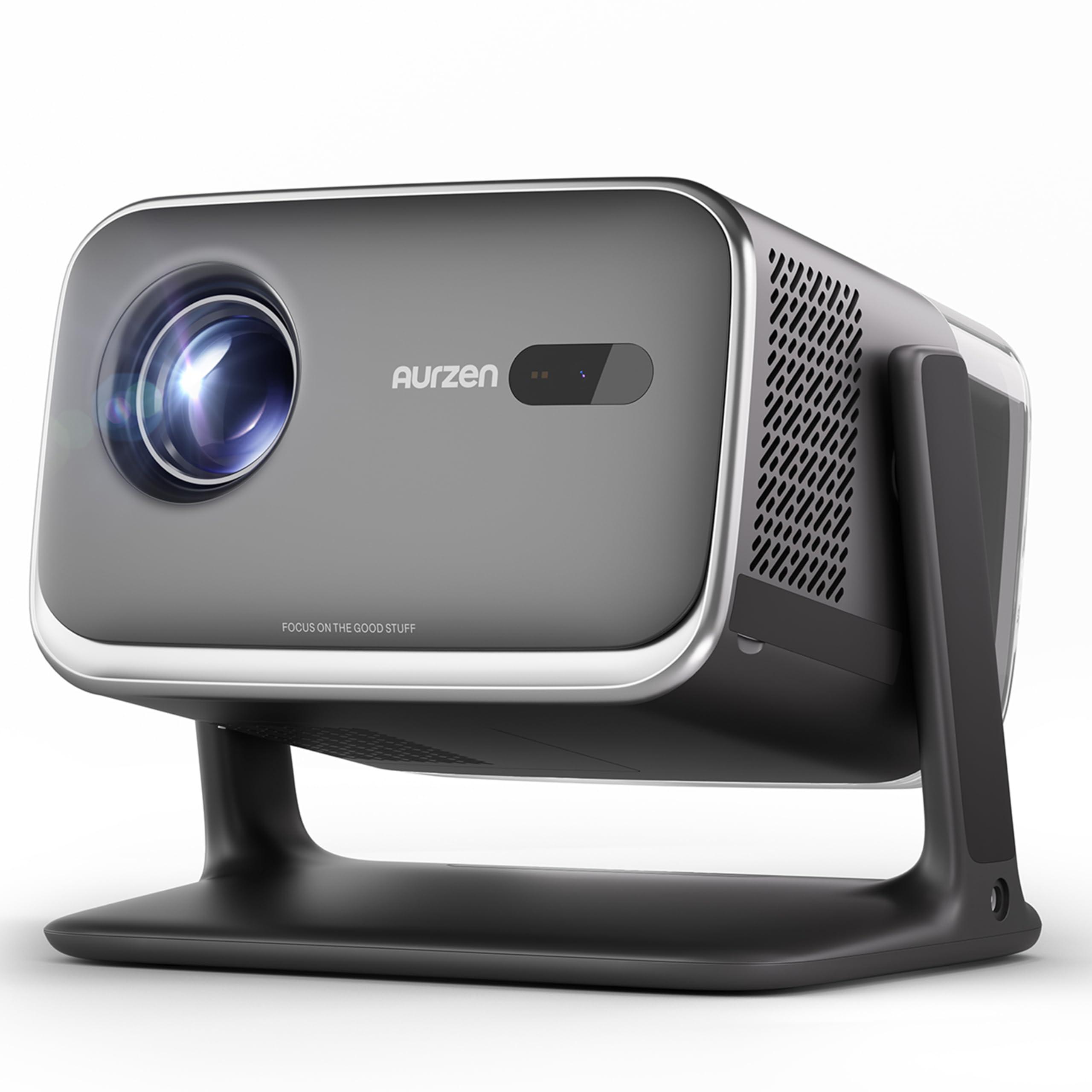 Aurzen BOOM mini Google TV 4K Supported Smart Projector with WiFi and Bluetooth, Outdoor & Home Movie Projector with 20W Speakers DoIby Audio, Real-Time Focus & Keystone, 500 ANSI Lumens, Black