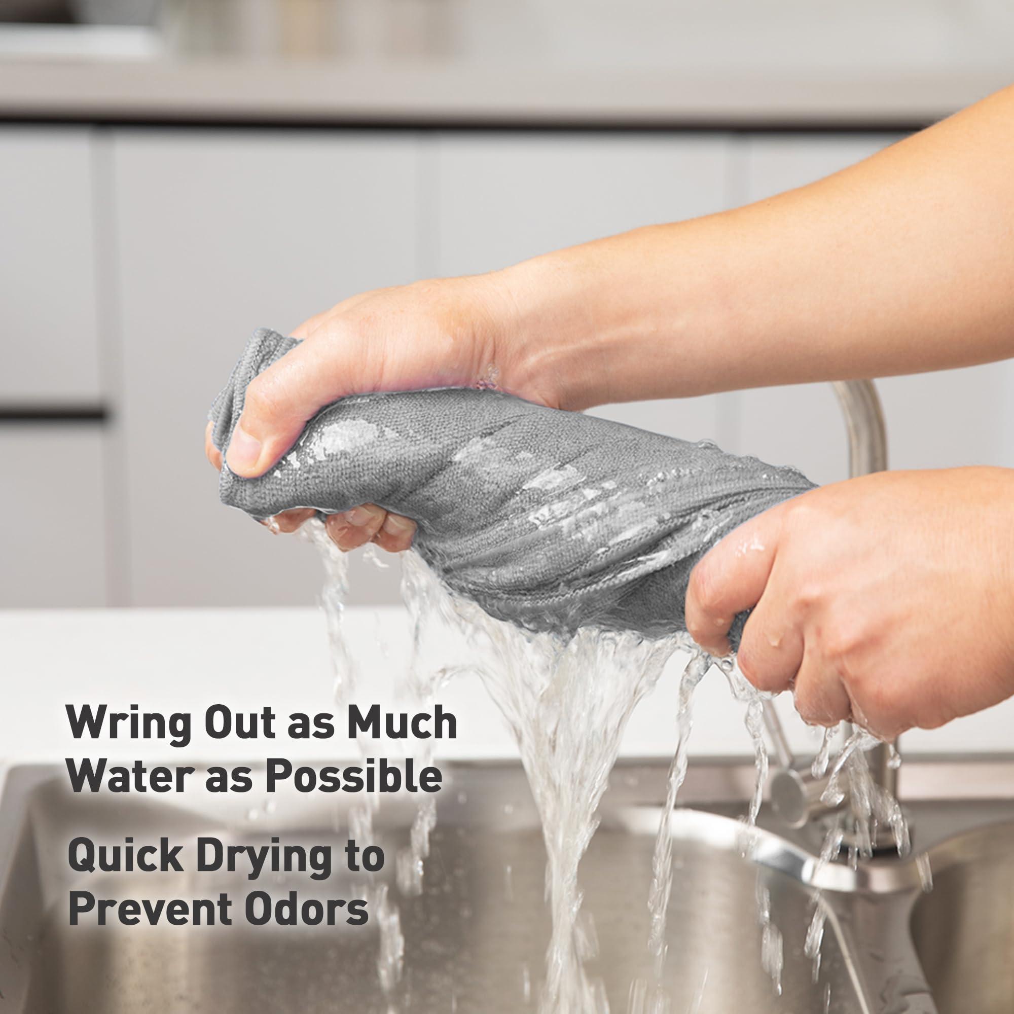 WEAWE Gray Microfiber Cleaning Cloth 13"x13", Ultra Soft Absorbent Microfiber Cleaning Rags for Housekeeping Cleaning Supplies, Lint Free Reusable Cleaning Cloths for House Washable, Pack of 12 - Image 6