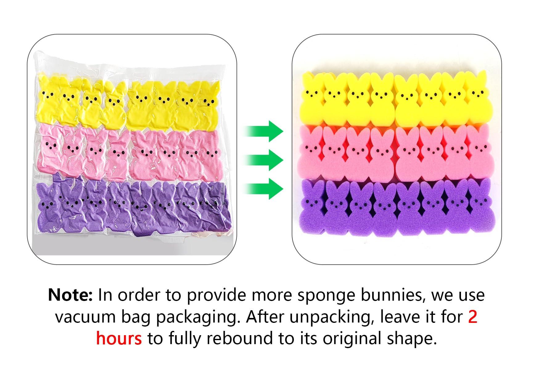 Lettry Easter Decorations, 64pcs Cute Sponges Bunnies Vase Filler, Spring Indoor Decor for Tiered Tray andTable Decorations(Mixed Colors) - Image 8