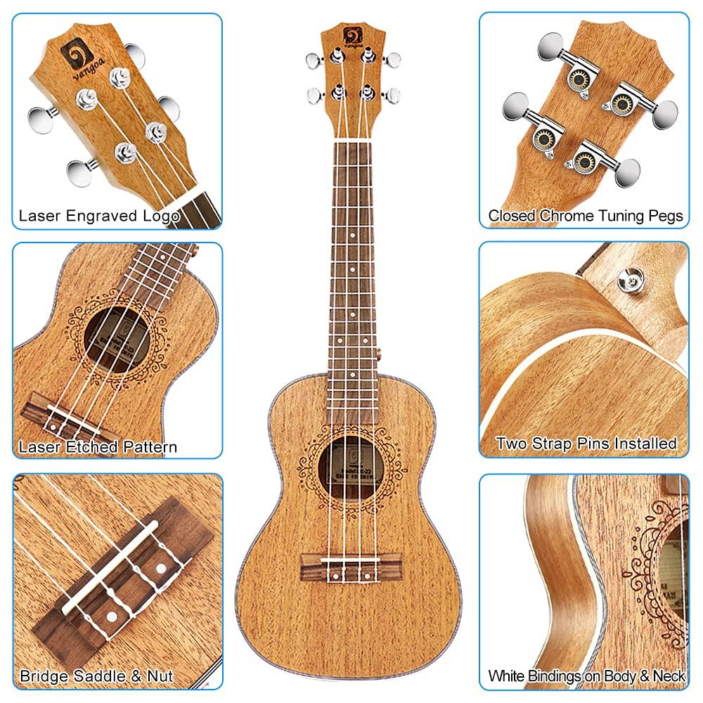 Tenor Ukulele 26 Inch Mahogany Professional Acoustic Ukelele Four String Wooden Hawaiian Uke Beginner Kit Ukuleles Bundle for Adult Starter Kit, by Vangoa - Image 7