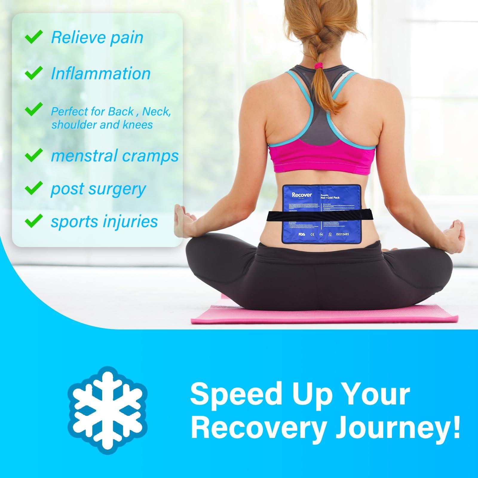 Recover First Large Flexible Gel Ice Pack – Hot & Cold Therapy with 2 Adjustable Straps – Reusable, Leak-Proof & Non-Toxic – for Back, Shoulder, Knee, Ankle, Injury or Post-Surgery Relief - Image 7