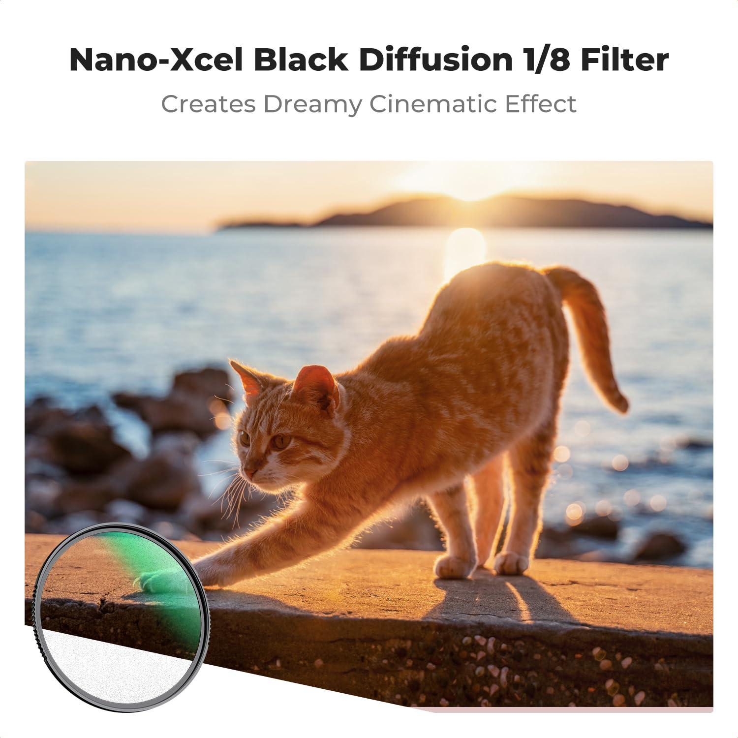 K&F Concept 77mm Black Diffusion 1/8 Filter Mist Cinematic Effect Lens Filter with 28 Multi-Layer Coatings Waterproof/Scratch Resistant for Video/Vlog/Portrait Photography (Nano-X Series) - Image 2