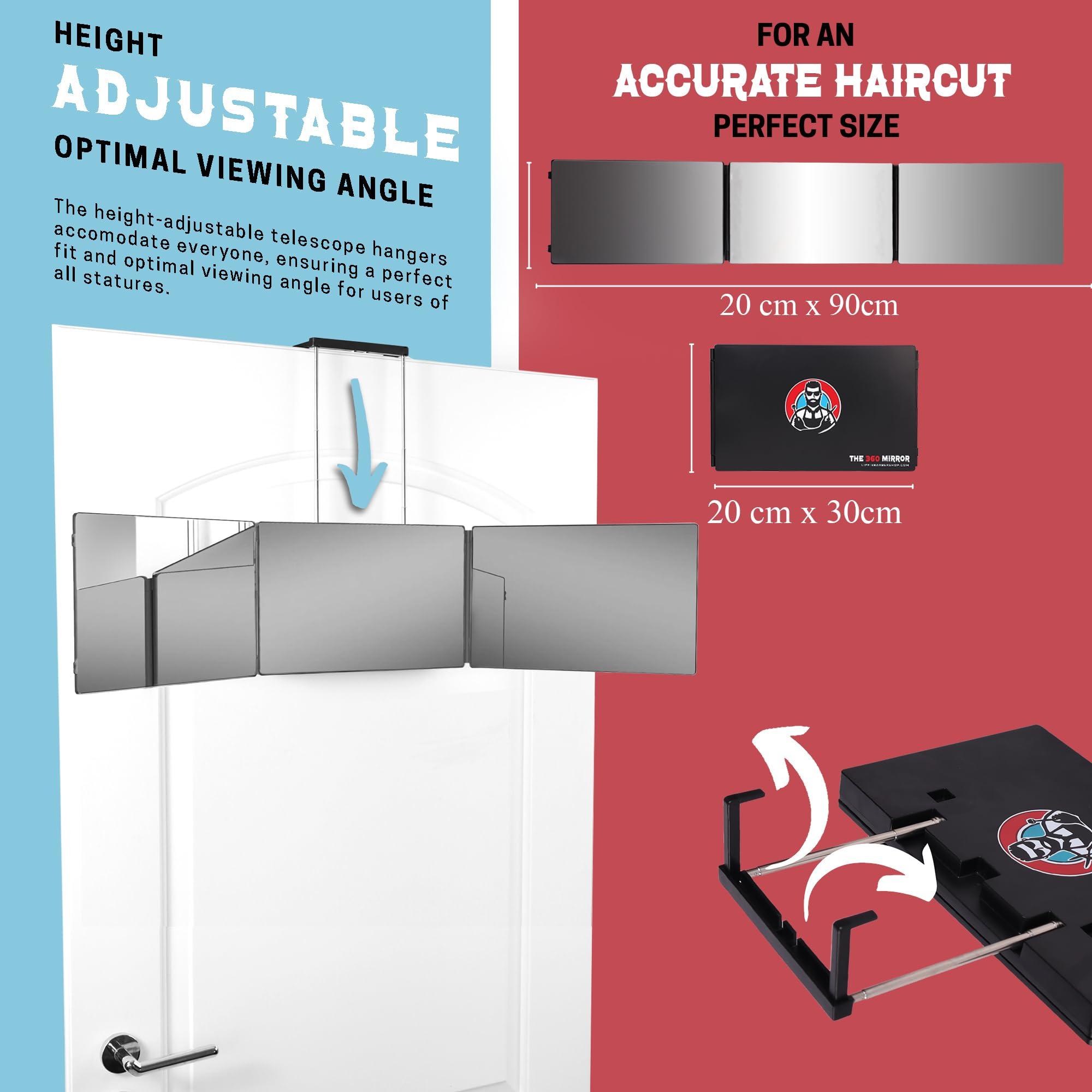 The 360 Mirror - 3 Way Mirror for Self Hair Cutting - Adjustable Trifold Barber Mirror to Cut Your Own Hair - Tri Fold Self Haircut System for Men and Women Braiding - Three Sided Mirror for Haircuts - Image 4