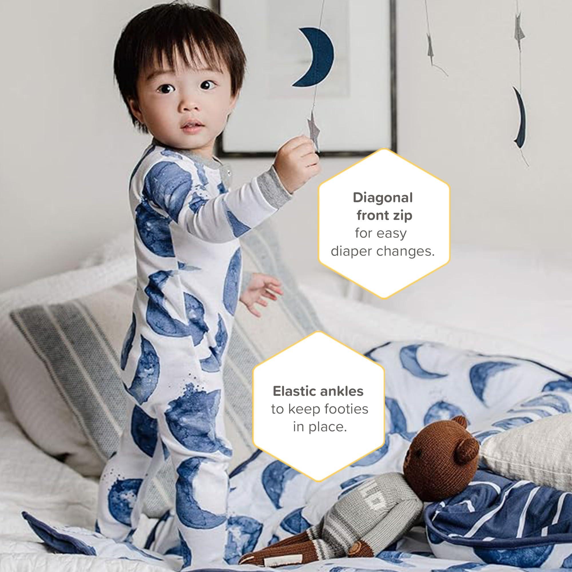 Burt's Bees Baby Boys' Snug Fit One-Piece Footed Non-Slip Sleeper - Image 3