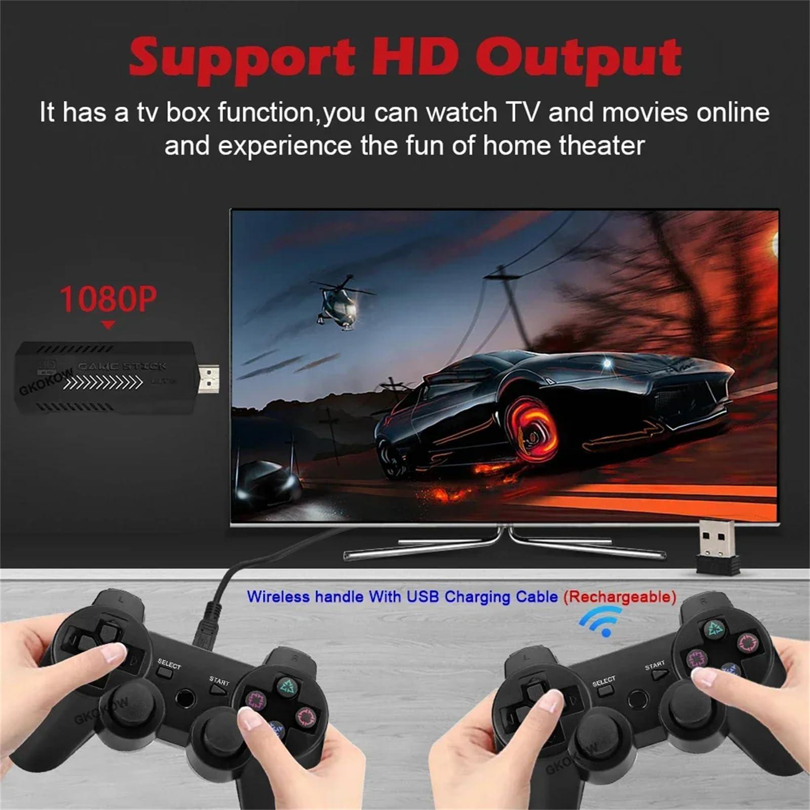 ZWXYVUT Retro Video Game Console-X2 Plus 4K Game Stick 3D HD Wireless Controller TV 50 Emulator(128G 41000+Games) - Image 2
