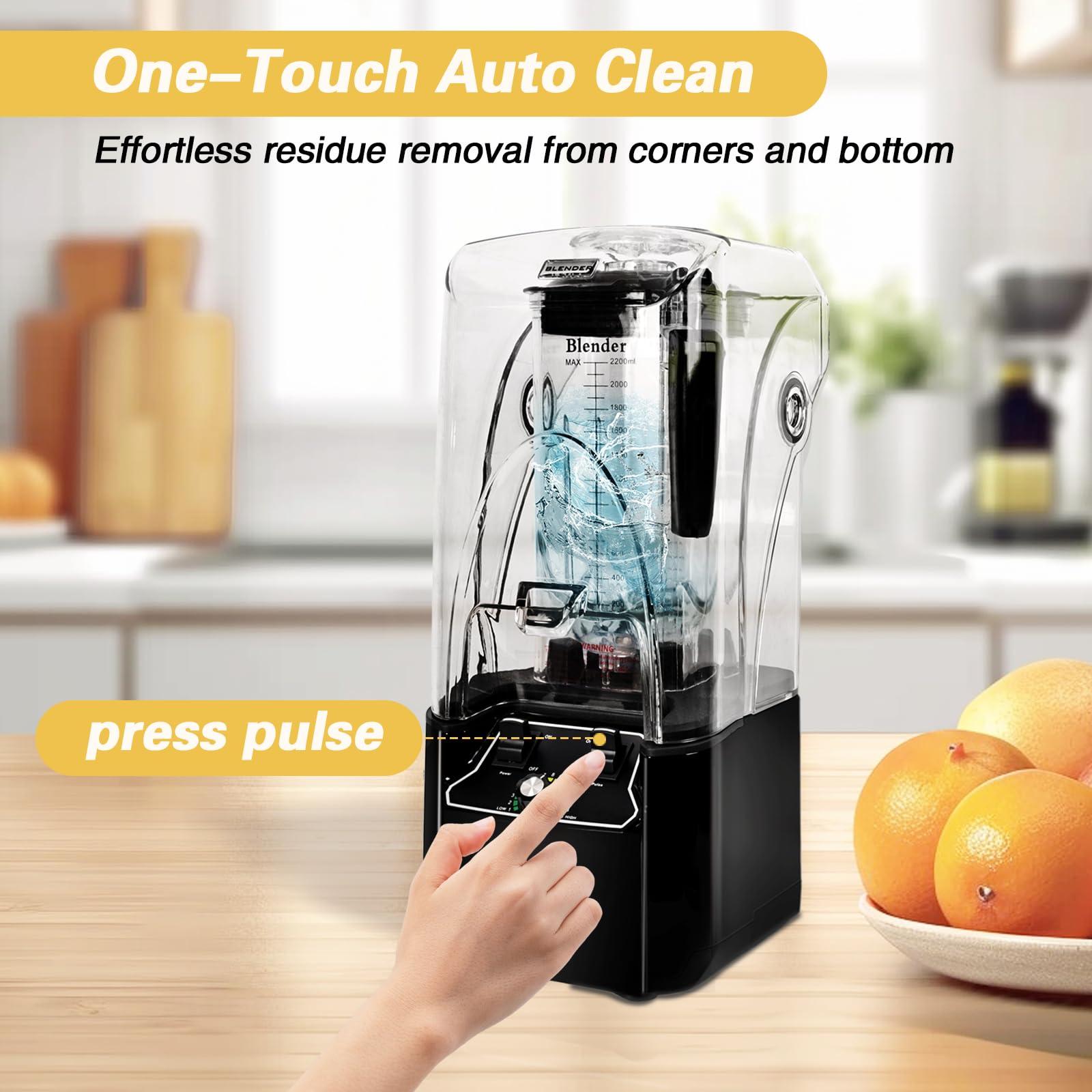 FULIYE Commercial Blender with Soundproof Shield,Quiet Commercial Blender for Smoothies 2200W With Cover, Professional Blender with 80 oz Jar for Restaurant, Smoothie, Ice Crushing9.5"D x 9"W x 19.7"H - Image 2