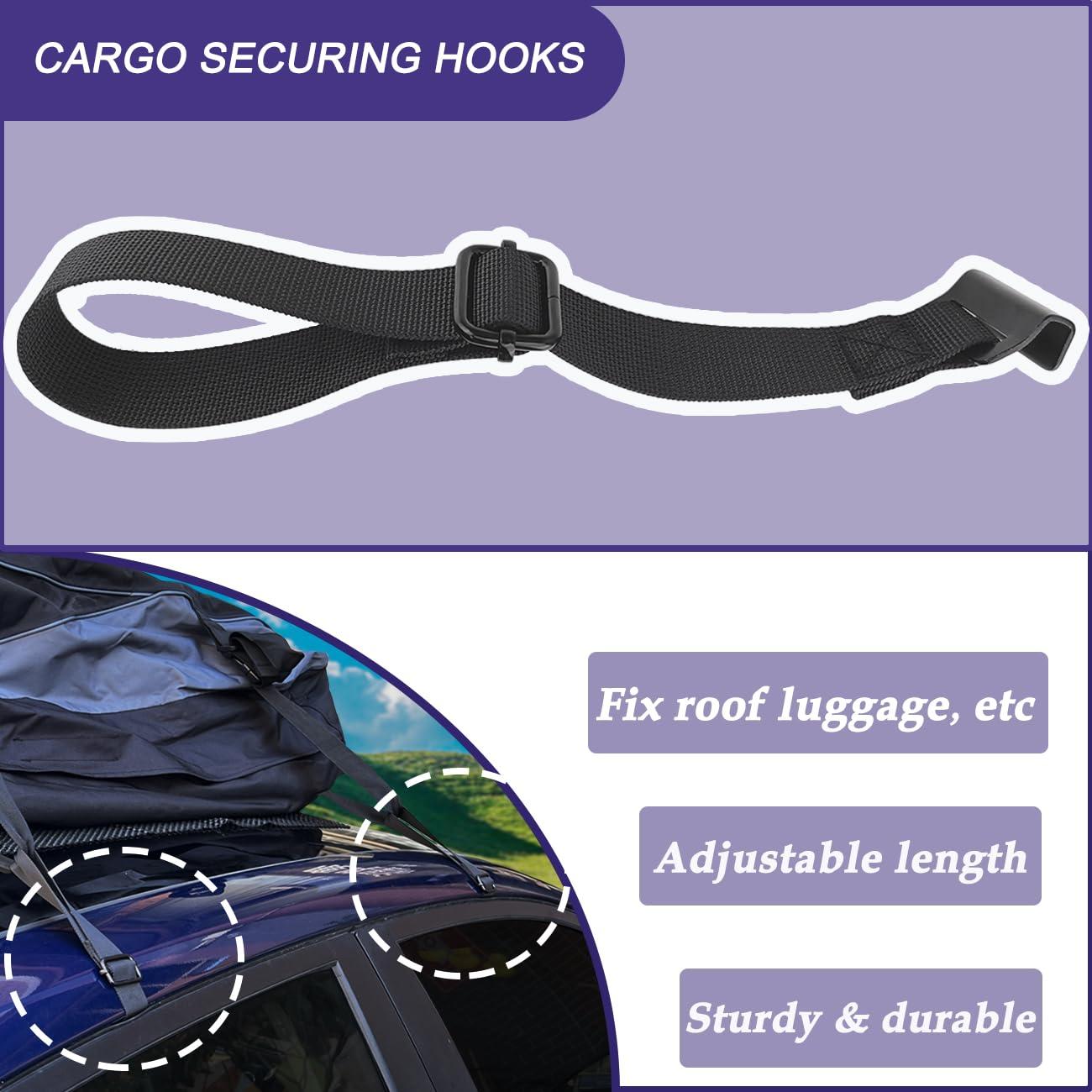 Car Rooftop Cargo Tie Down Hook Straps,Adjustable Roof Cargo Carrier Straps for Car Roof Bag,No Roof Rack Required,6Pcs - Image 3