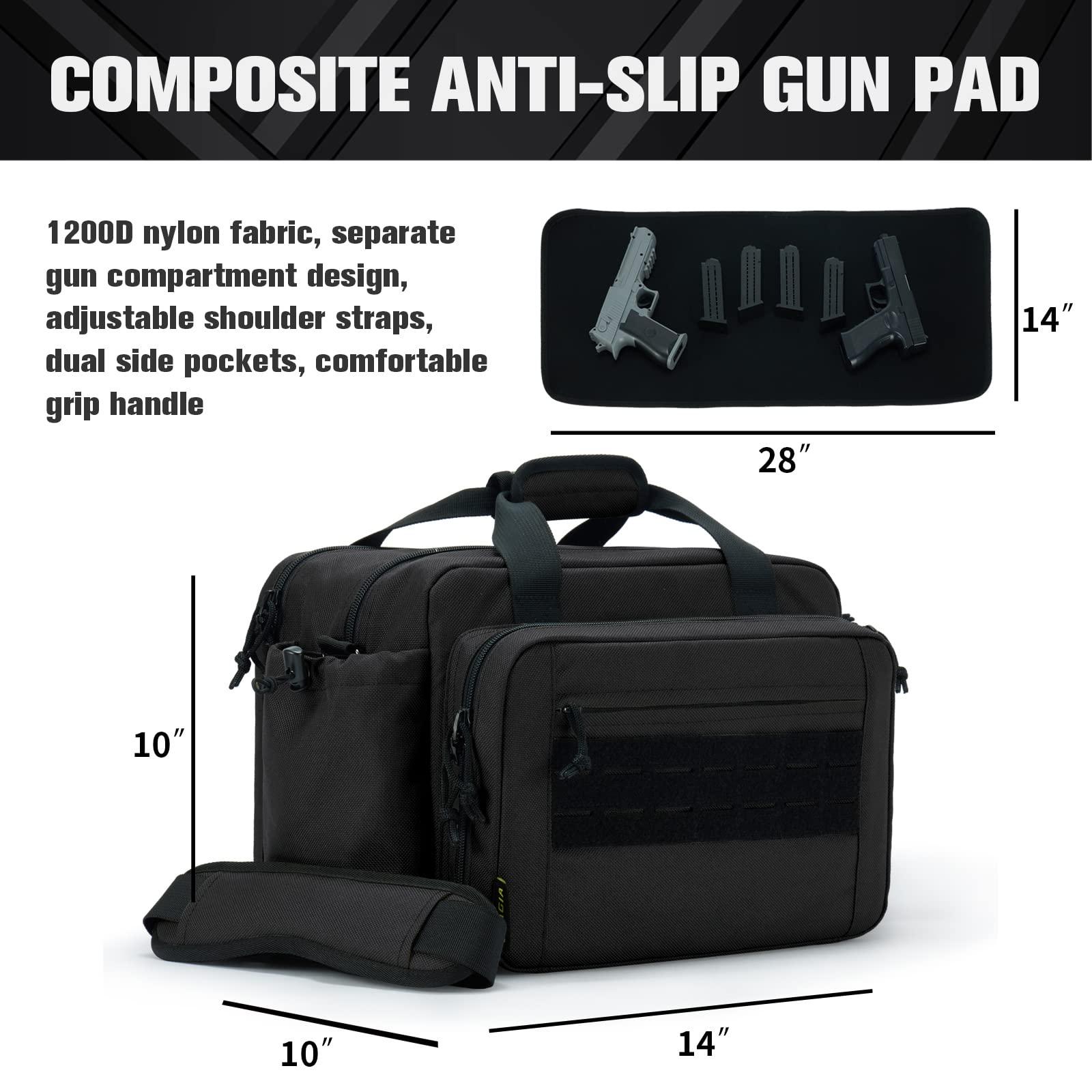 VEAGIA Range Bag,Pistol Case,Gun Range Bags For Handguns And Ammo Pouch 2 Pistols Soft Carrying Shooting Bag - Image 6