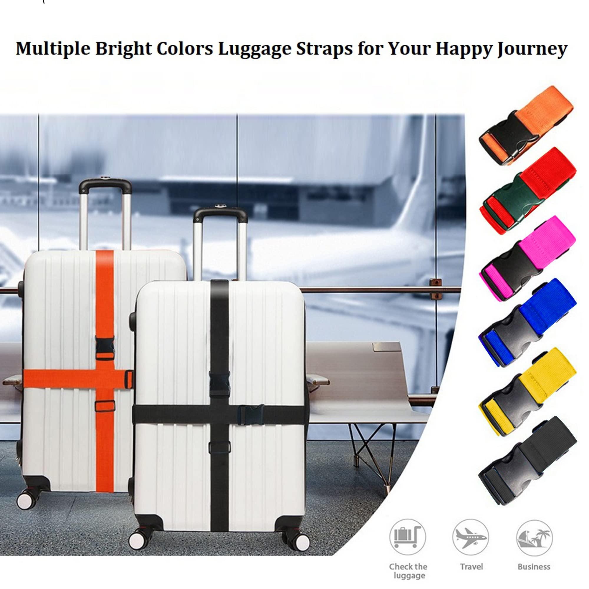 2 Pack Suitcase Straps, Bright Color Adjustable Luggage Belts, TSA Approved (Red) - Image 6
