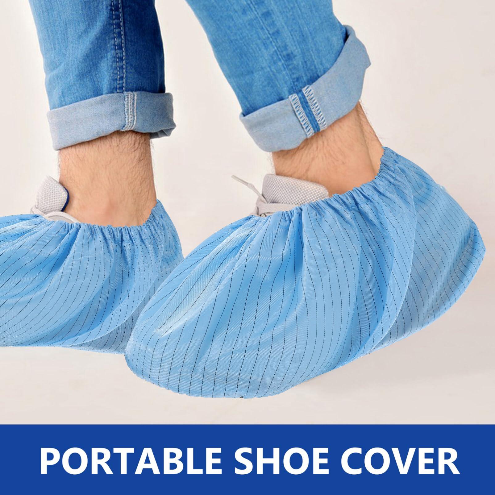 Sosoport 5 Pairs Reusable Shoe Covers Non Slip Shoe Protectors Cover Non Slip Washable Boot Covers Foot and Shoe Booties for - Image 7