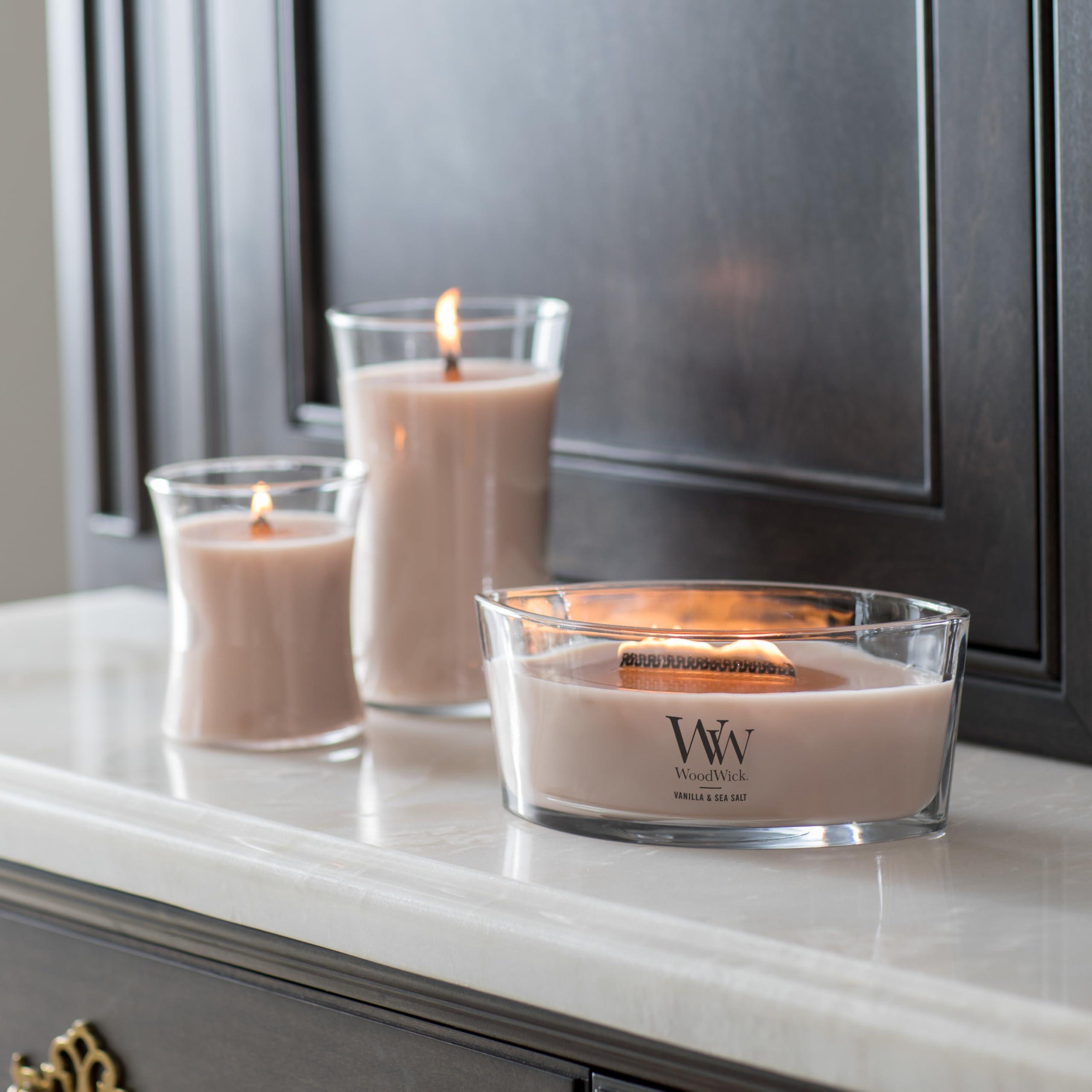 WoodWick Medium Hourglass Candle Vanilla Sea Salt Scented Premium Soy-Blend Wax Pluswick Innovation Wood Wick Ideal for Gifting or Home Decor - Image 5