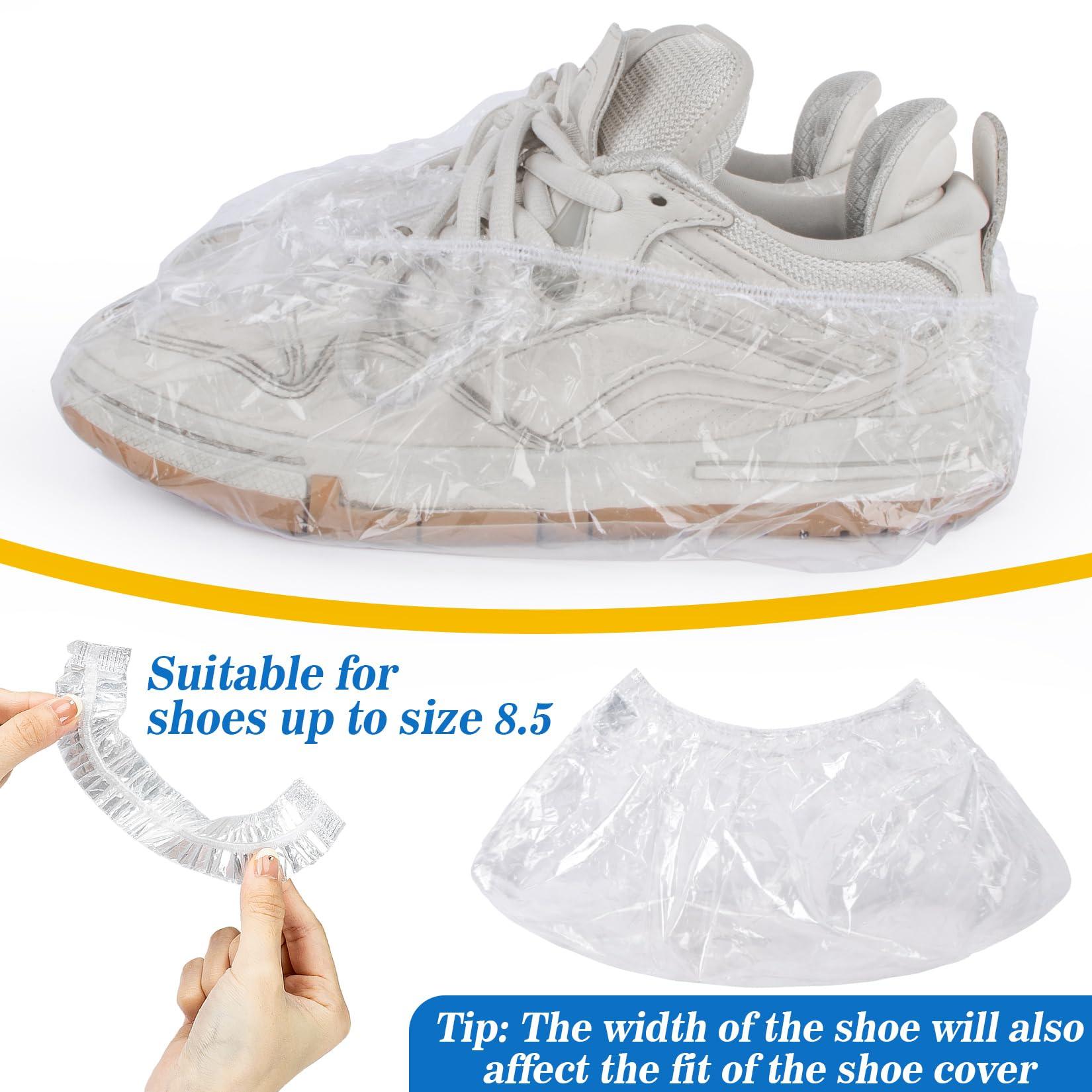 MAQIHAN 100pcs(50PRS) Shoe Covers Disposable - Portable Size Save Space for Rainy Days Waterproof Booties Covers Plastic Rain Shoe Protector Foot Covers Indoors Reusable Women Men Shoe Bags for Travel - Image 3