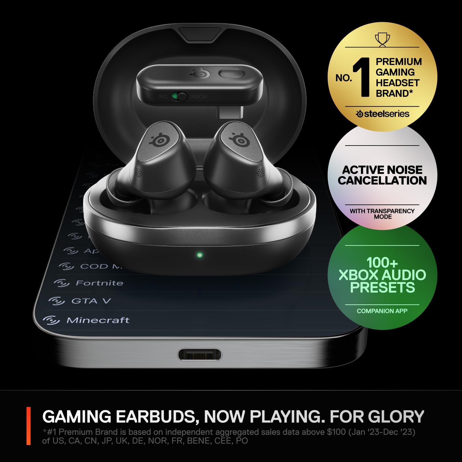 Arctis GameBuds for Xbox/PC/PS5/Switch/Mobile — Quick-Switch 2.4GHz + Bluetooth 5.3 — Active Noise Cancelling — Mobile App w/Sound Presets — Water Resistant IP55 — 40H Battery with Qi Charging Case - Image 3