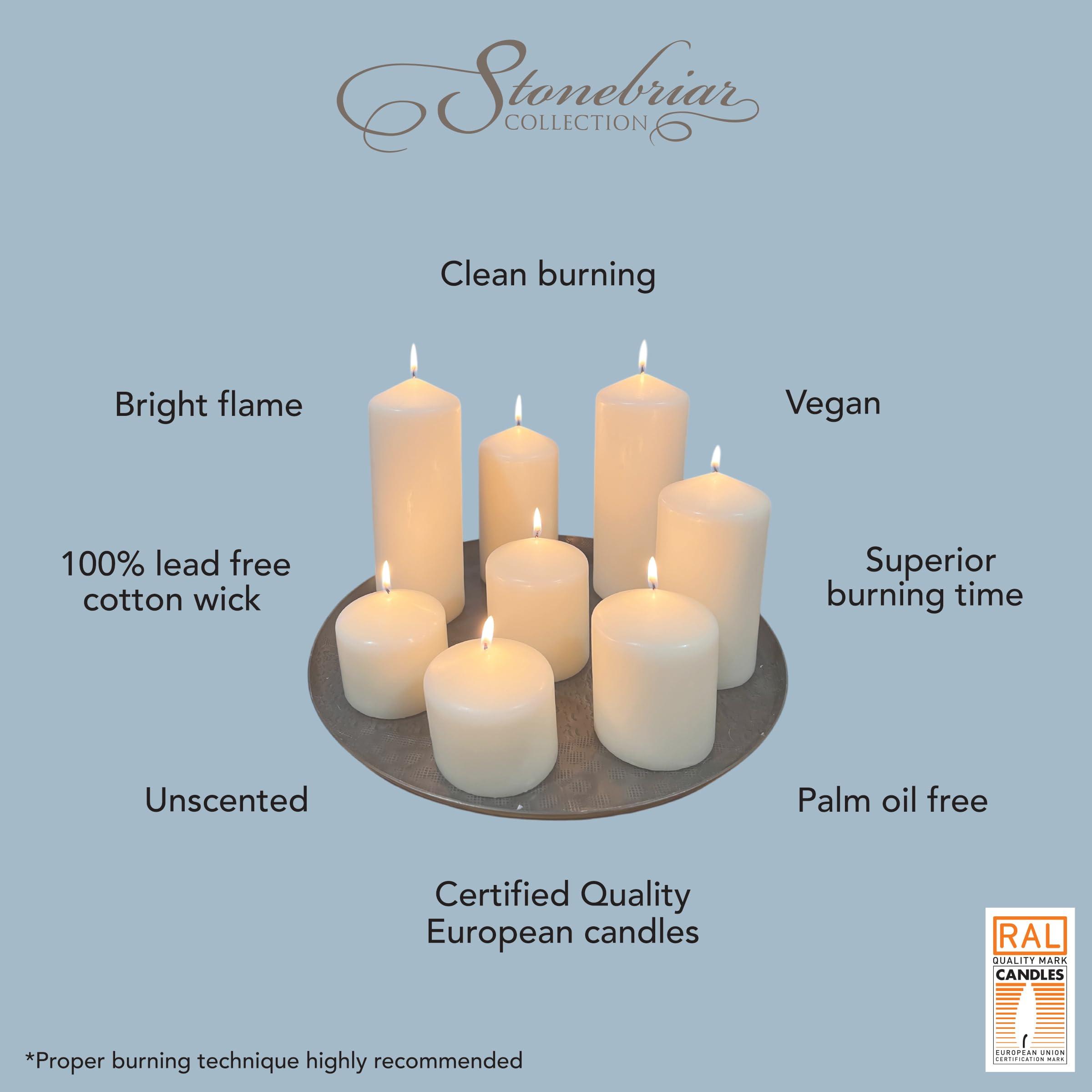 Stonebriar Unscented White Tall Pillar Candles, 18 Hour Burning Candle Pillars, Perfect for Decor, Weddings, Emergencies 3" X 3", 6 count - Image 5