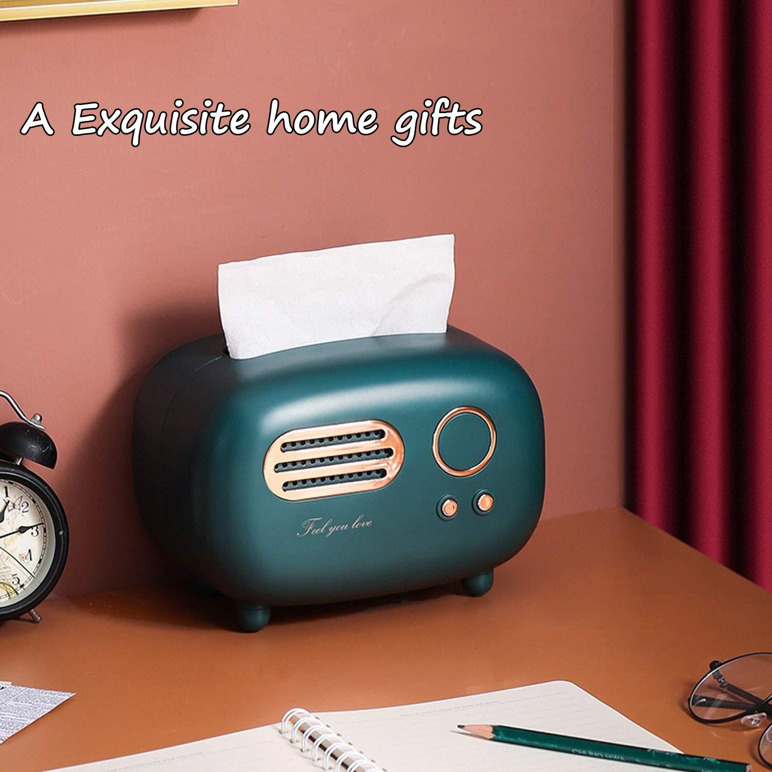 Retro Radio Shape Tissue Cover Box, Practical and Cute for Kitchen,Bathroom Vanity Countertops, Bedroom Dressers,Night Stands, Desks and Tables, Creative Gift (Retro Radio) - Image 3